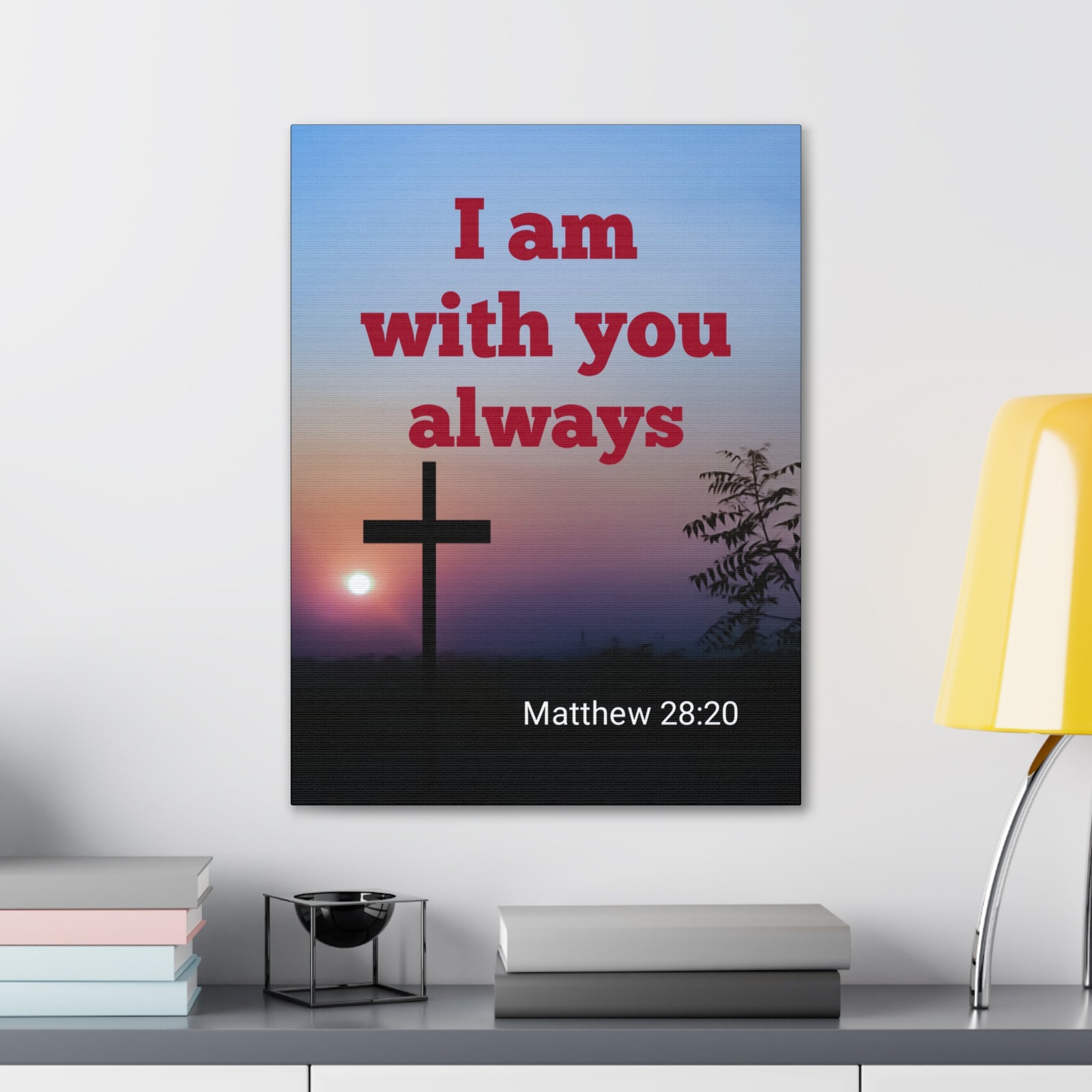 Scripture Walls With You Always Mathew 28:20 Bible Verse Canvas Christian Wall Art Ready to Hang-Express Your Love Gifts