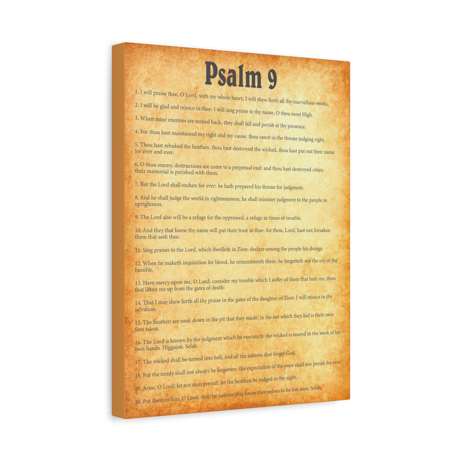 Scripture Walls Psalm 9 Gold Bible Chapter Canvas Christian Wall Art Ready to Hang-Express Your Love Gifts