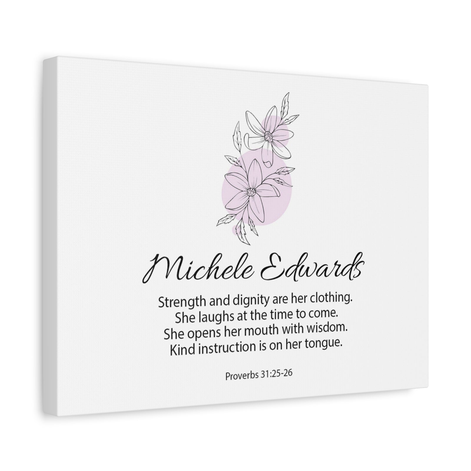 Personalized Proverbs 31:25-26 Canvas – Strength and Dignity – Custom Christian Wall Art-Express Your Love Gifts