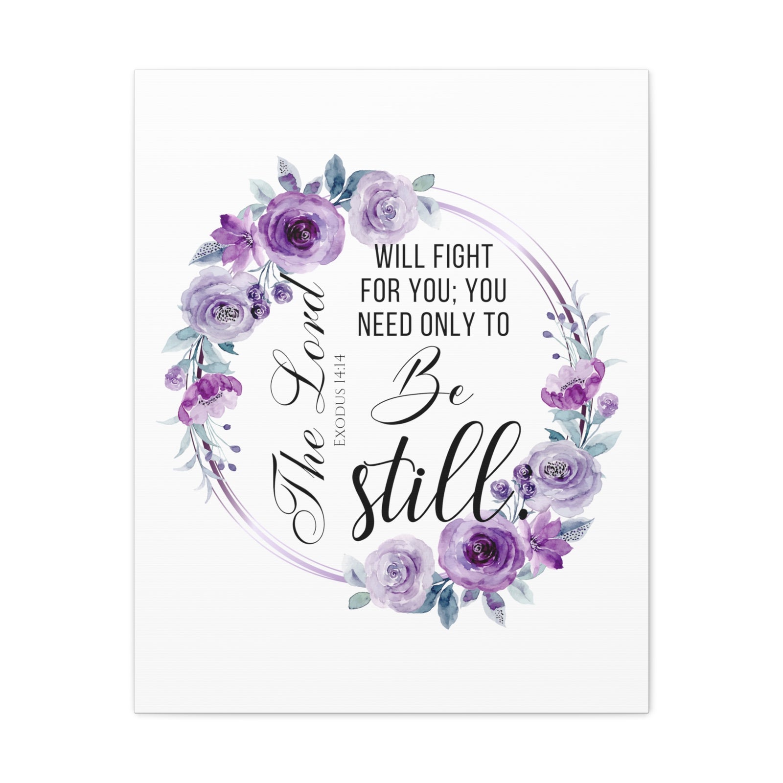 Scripture Walls Exodus 14:14 Be Still Bible Verse Canvas Christian Wall Art Ready to Hang Unframed-Express Your Love Gifts