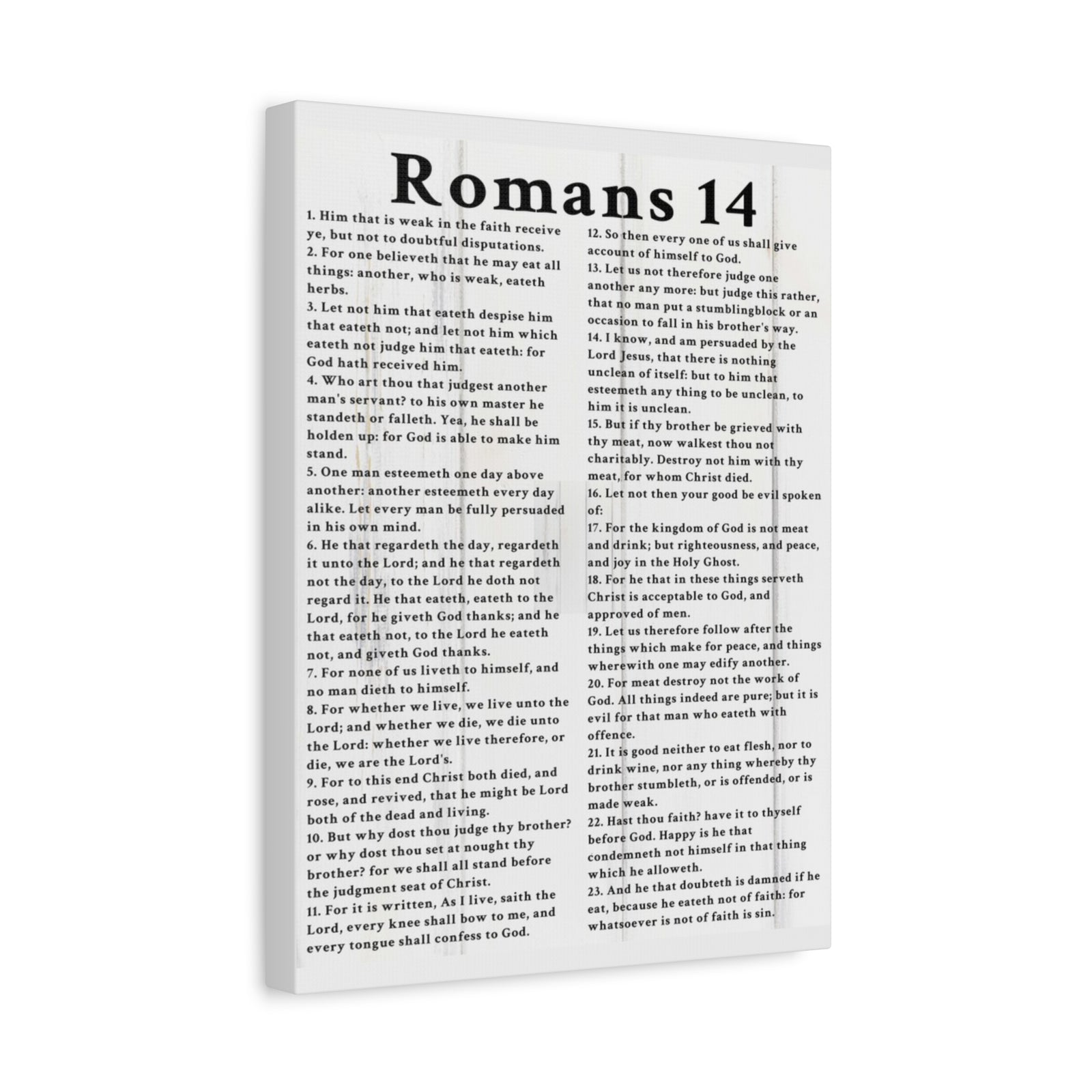 Scripture Walls Romans 14 White Bible Verse Canvas Christian Wall Art Ready to Hang Unframed-Express Your Love Gifts