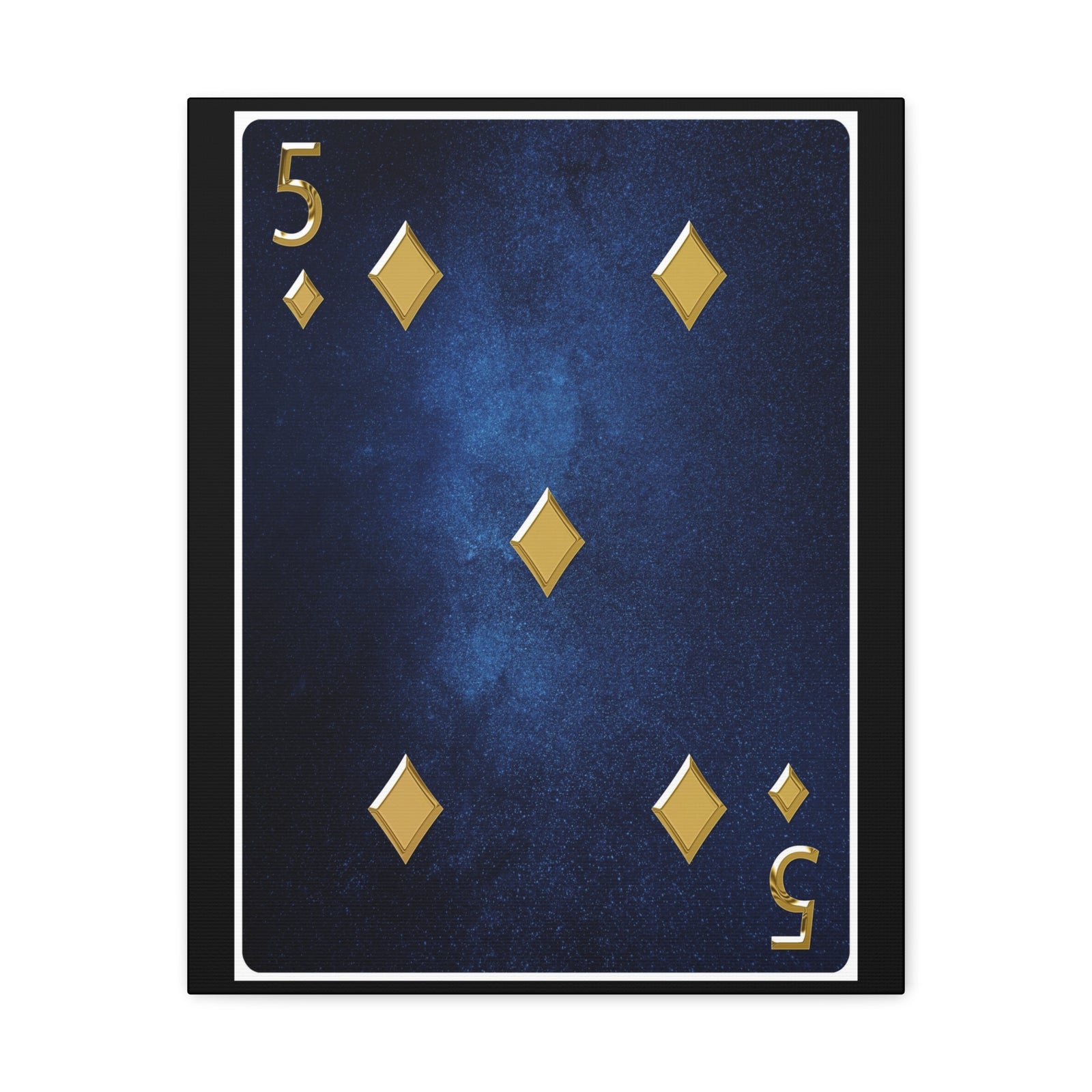 Five Of Diamonds Space Background Playing Card Canvas Wall Art for Home Decor Ready-to-Hang-Express Your Love Gifts