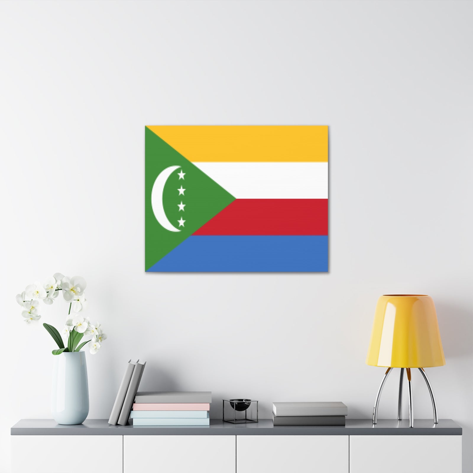 Comoros Country Flag Canvas Vibrant Wall Art Unframed Home Decor-Express Your Love Gifts