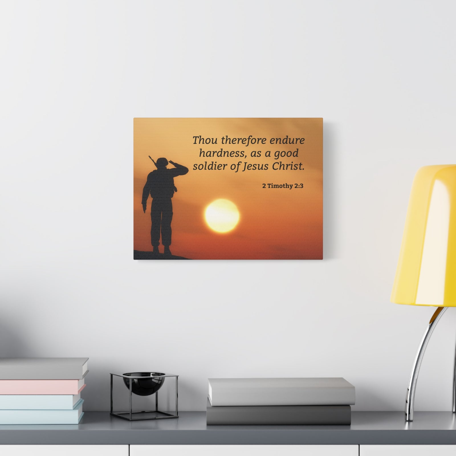 Scripture Walls Good Soldier 2 Timothy 2:3 Bible Verse Canvas Christian Wall Art Ready to Hang-Express Your Love Gifts