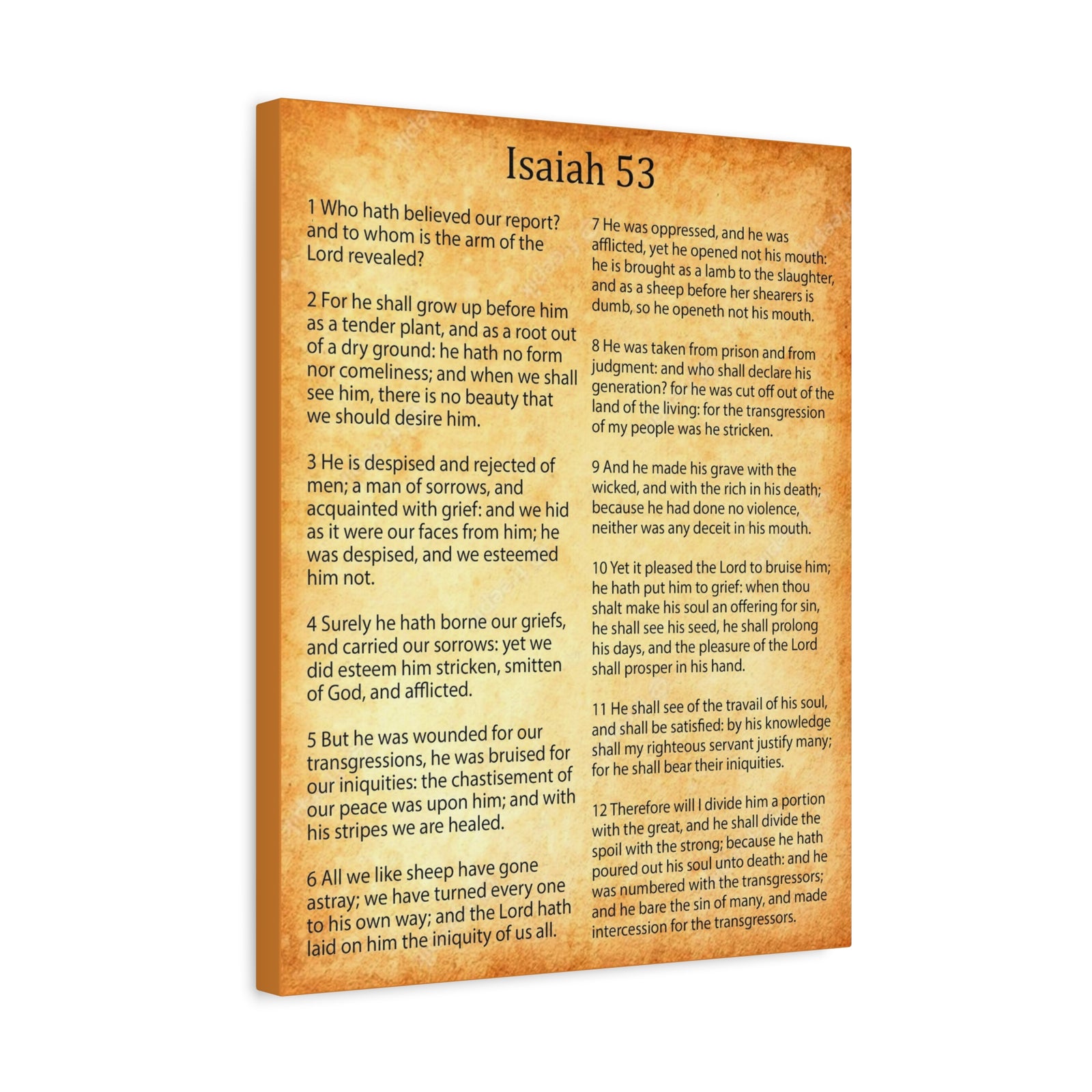 Scripture Walls Coming of Christ Isaiah 53 Chapter Gold Christian Wall Art Print Ready to Hang Unframed-Express Your Love Gifts