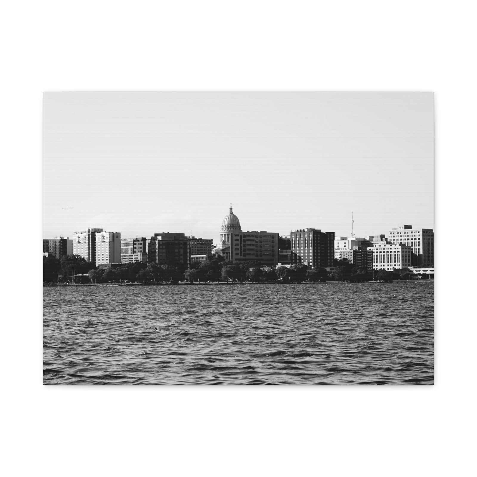 Madison Black White Skyline Canvas Artwork High-Quality Breathtaking Stunning Cityscape for Home Decor Ready to Hang-Express Your Love Gifts