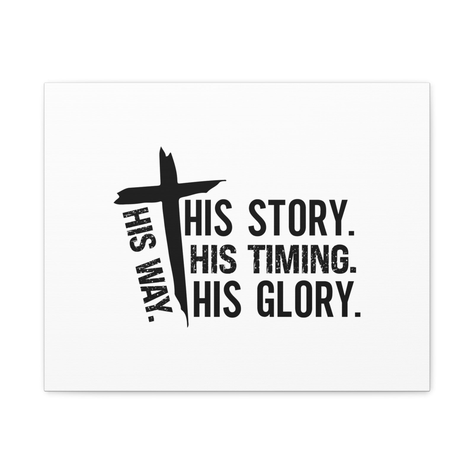 Scripture Canvas His Way Cross Psalm 37:5 Christian Wall Art Bible Verse Print Ready to Hang-Express Your Love Gifts