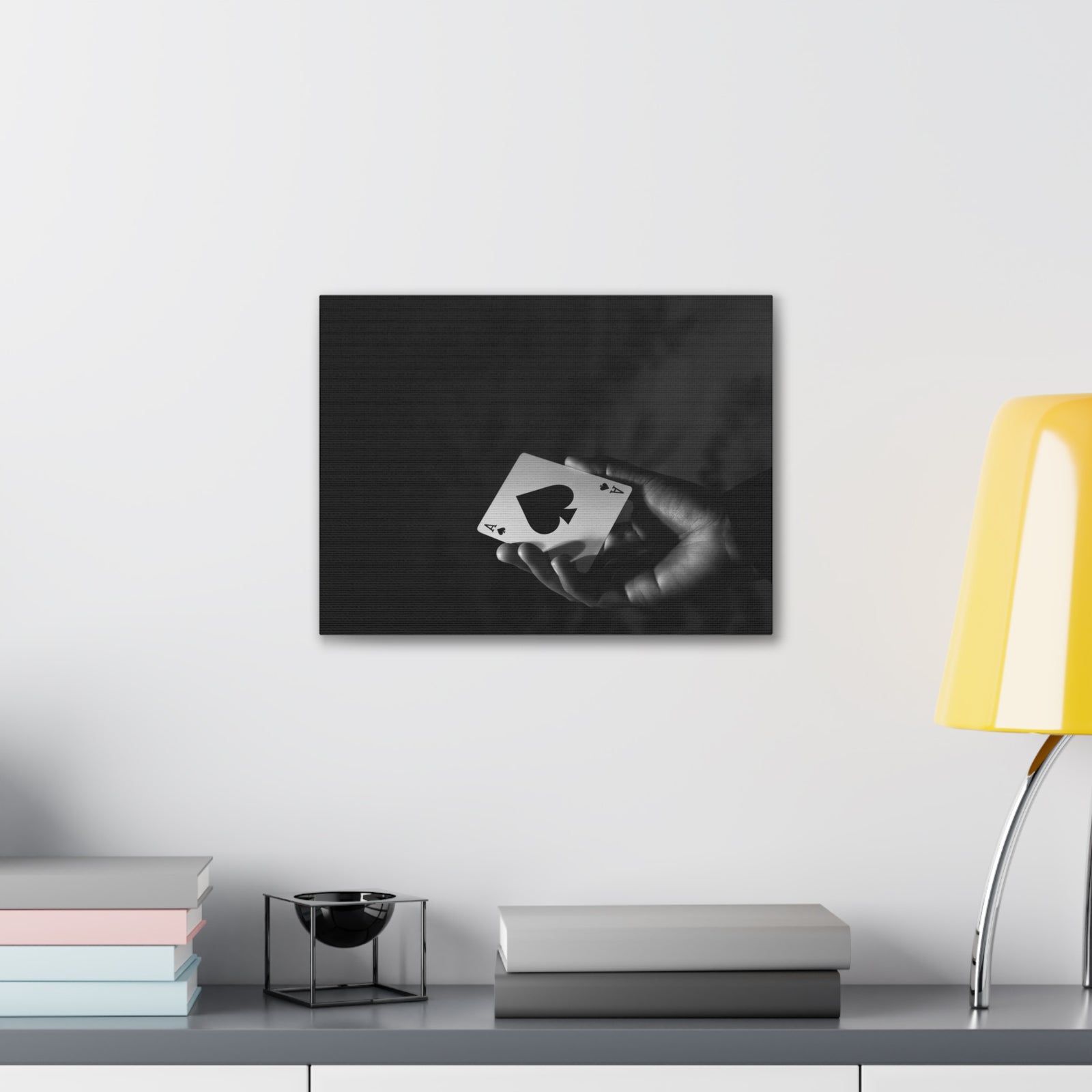 Ace of Spades In Hand Playing Card Canvas Wall Art for Home Decor Ready-to-Hang-Express Your Love Gifts
