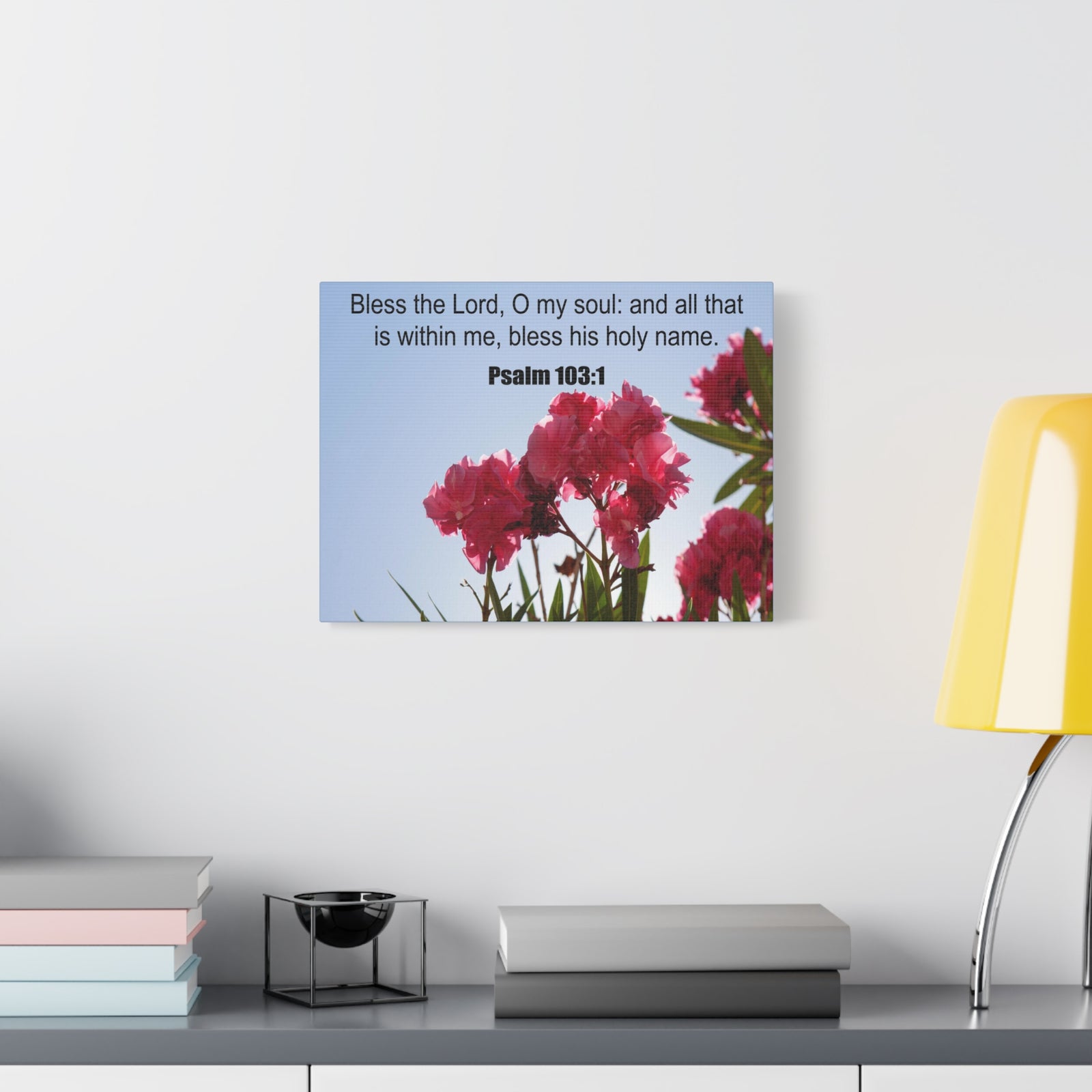 Scripture Canvas Bless The Lord Psalm 103:1 Christian Wall Art Print Ready to Hang-Express Your Love Gifts