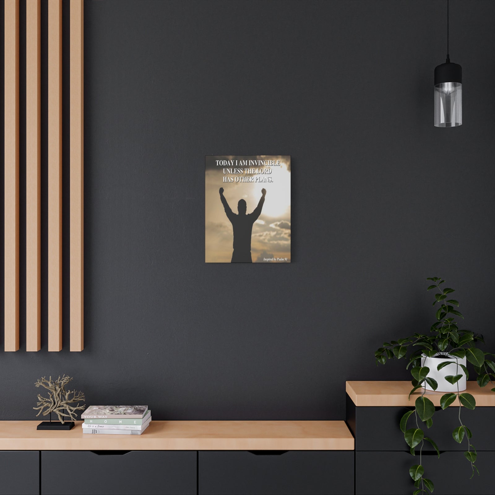 Scripture Walls Today I Am Invincible Canvas Psalm 91 Bible Verse Canvas Christian Wall Art Ready to Hang-Express Your Love Gifts