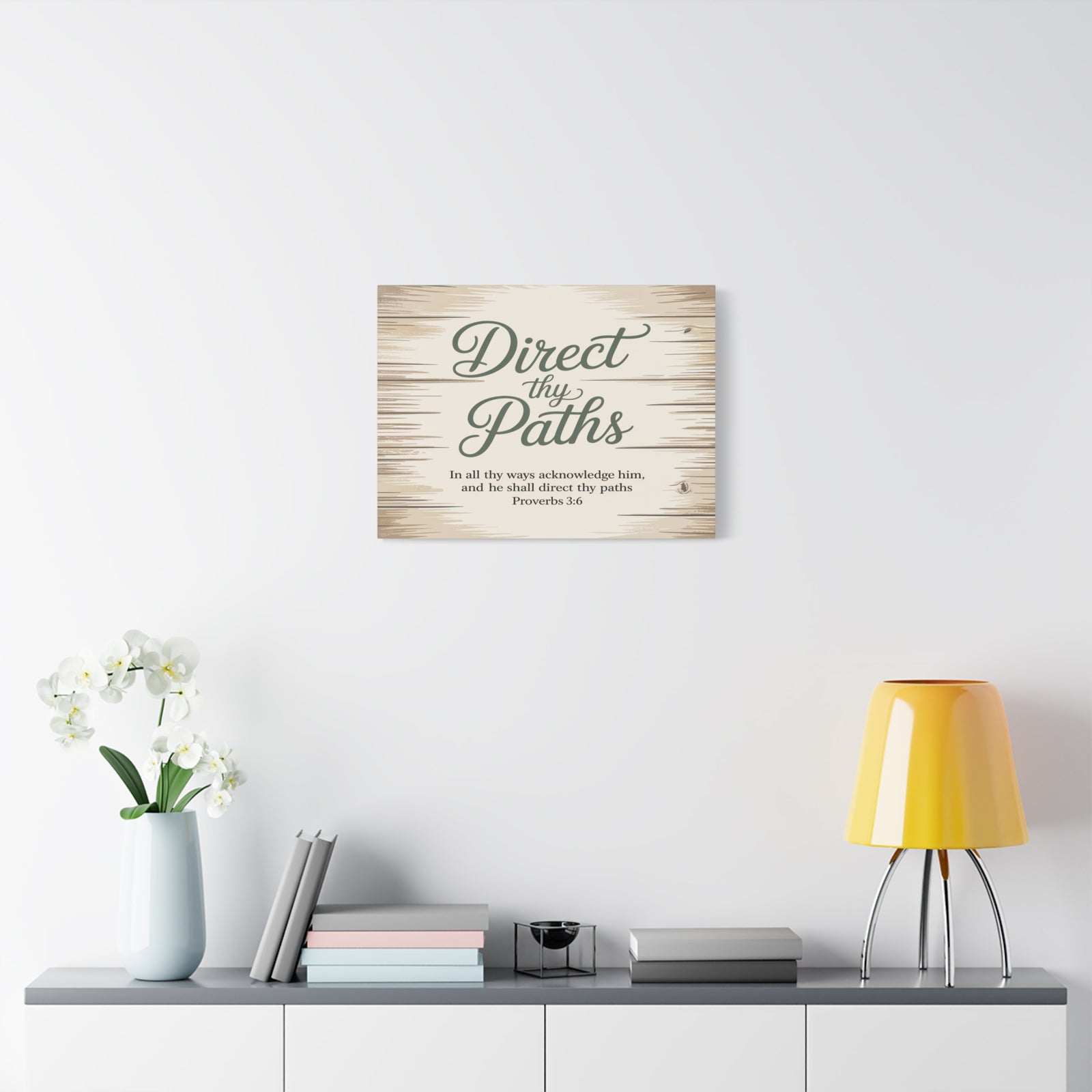 Scripture Canvas Direct Thy Paths Proverbs 3:6 Christian Wall Art Bible Verse Print Ready to Hang-Express Your Love Gifts