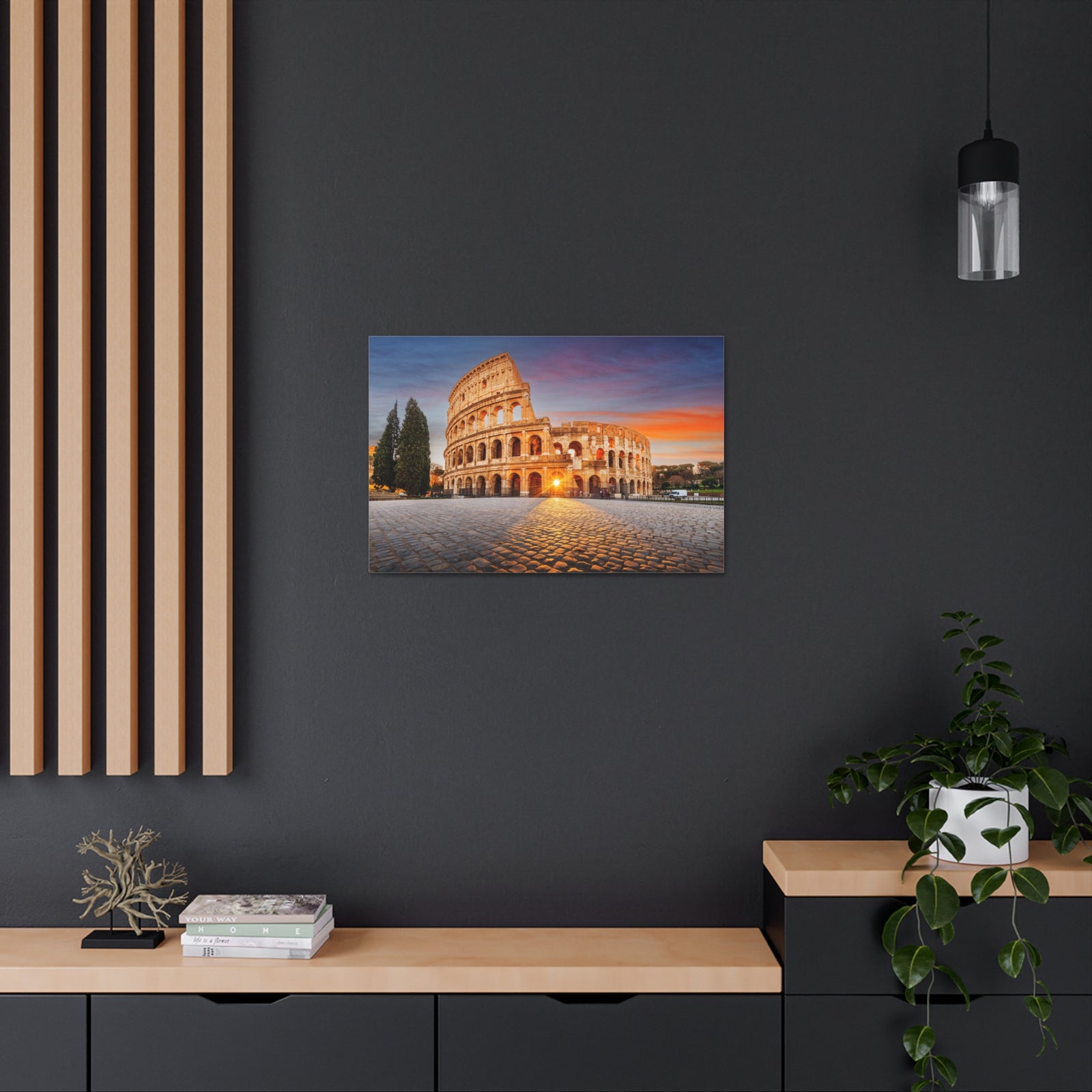 Colosseum in Rome Night Modern Multicolor Scenic Nature Photography Canvas Home Office Decor Ready to Hang-Express Your Love Gifts