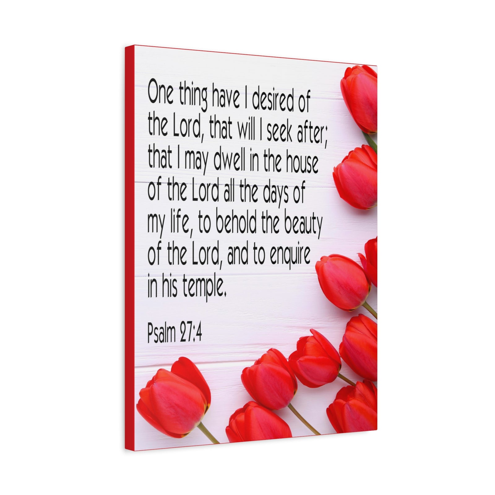 Scripture Canvas The Beauty of The Lord Psalm 27:4 Christian Wall Art Bible Verse Print Ready to Hang-Express Your Love Gifts