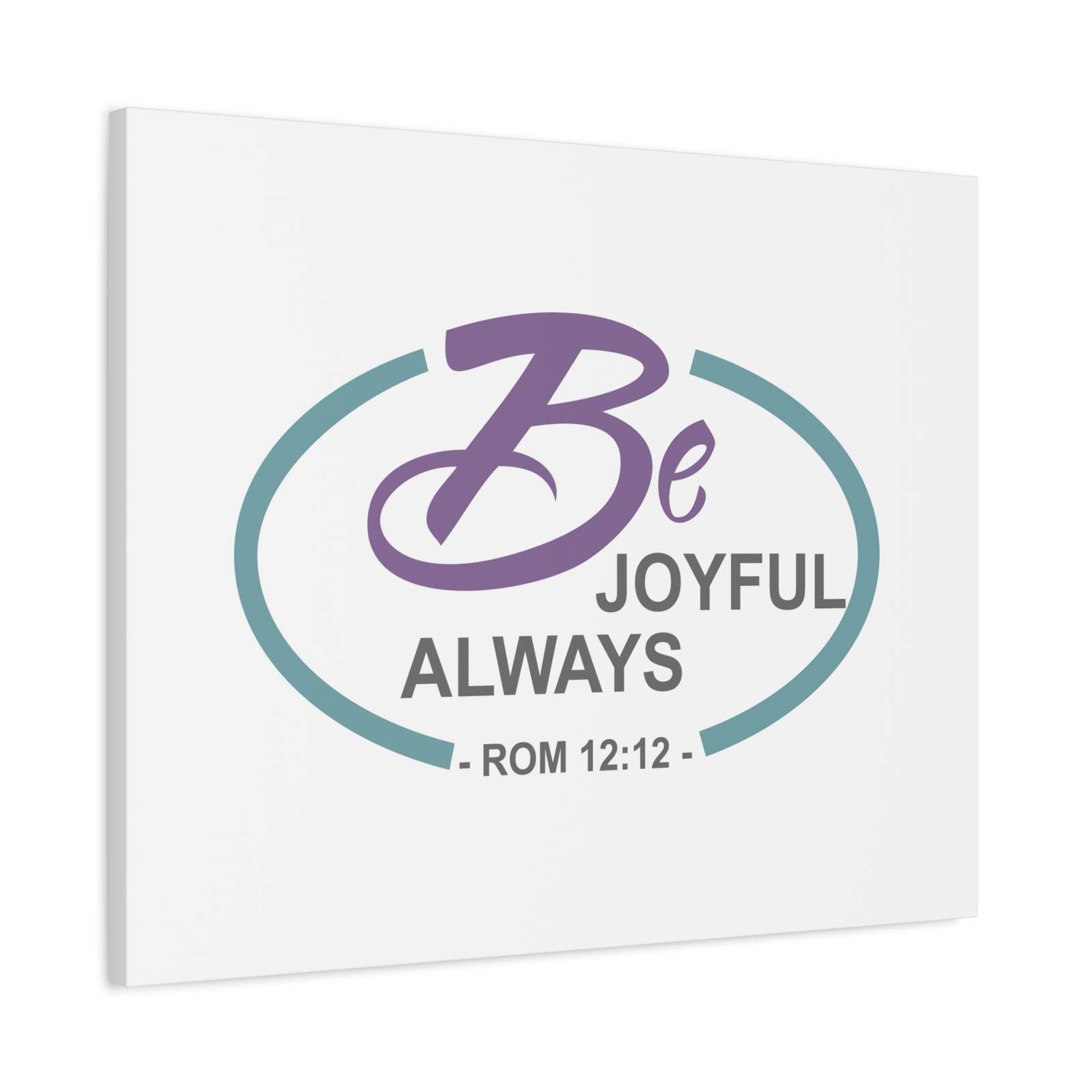 Scripture Canvas Joyful Always Romans 12:12 Dark Purple Christian Wall Art Bible Verse Print Ready to Hang-Express Your Love Gifts