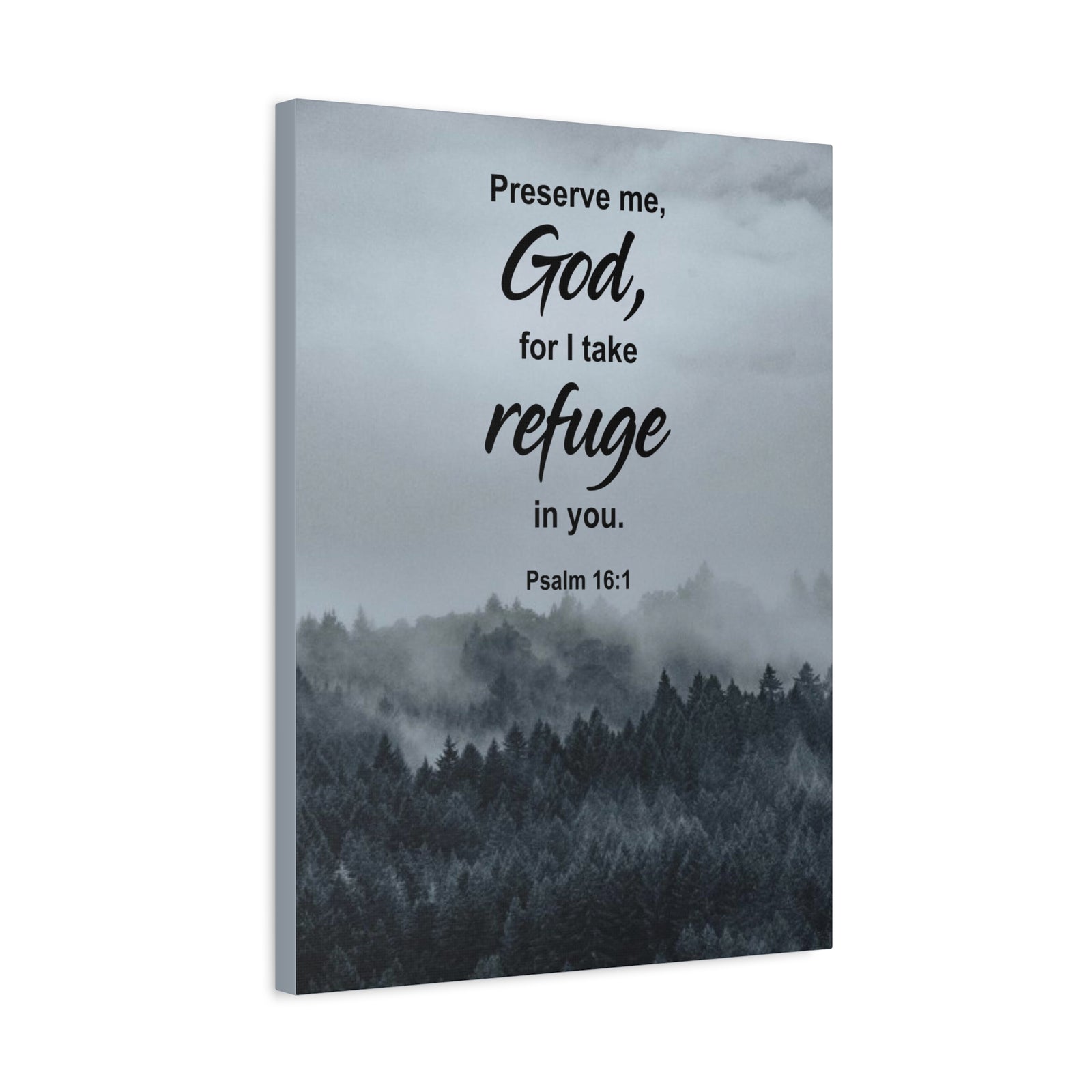 Scripture Canvas Preserve Me God Psalm 16:1 Christian Wall Art Bible Verse Print Ready to Hang-Express Your Love Gifts