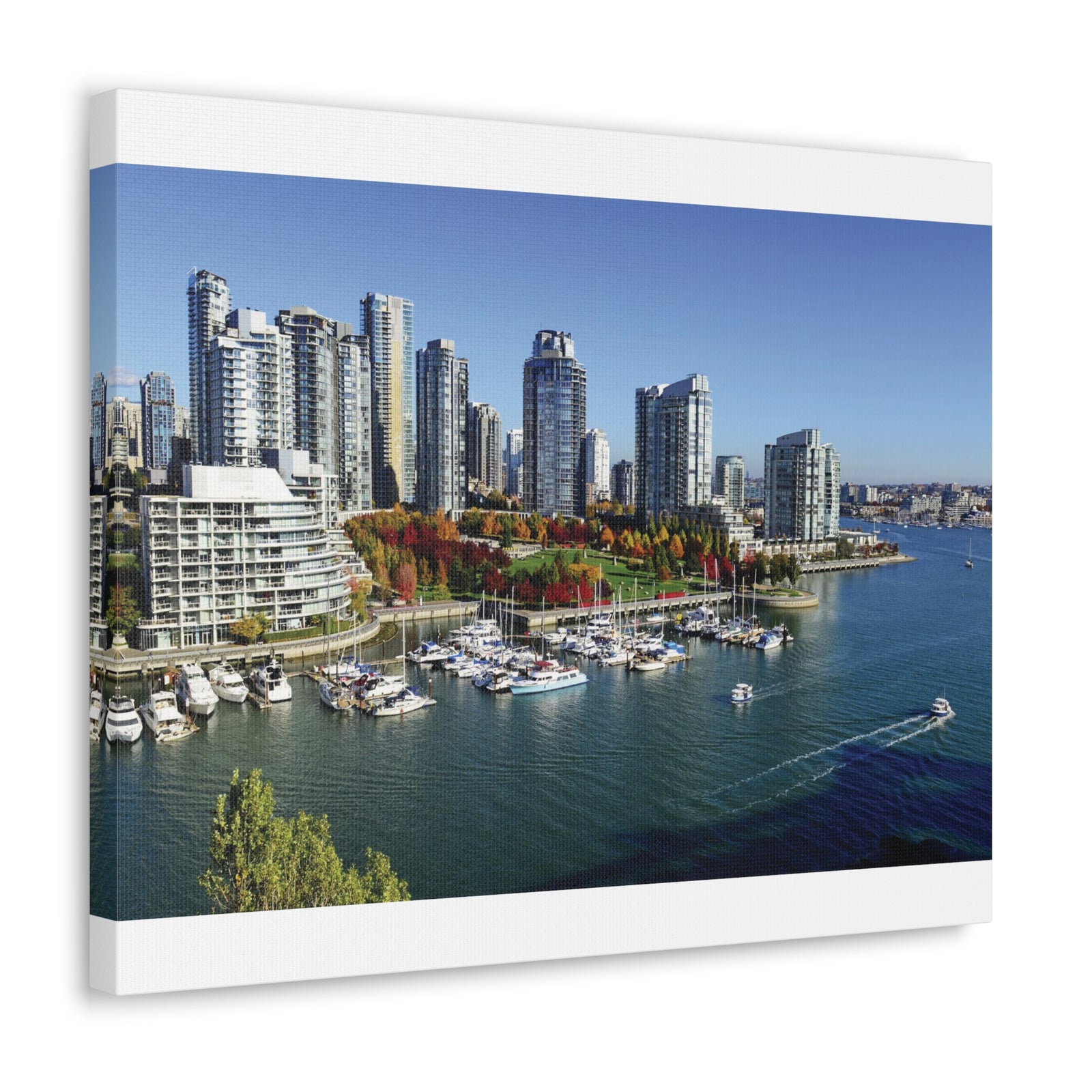 Vancouver Daytime Skyline Canvas Artwork High-Quality Breathtaking Stunning Cityscape for Home Decor Ready to Hang-Express Your Love Gifts