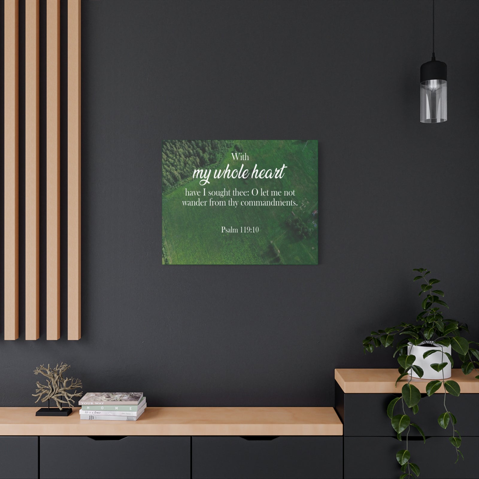 Scripture Walls Psalm 119:10 Whole Heart Bible Verse Canvas Christian Wall Art Ready to Hang Unframed-Express Your Love Gifts