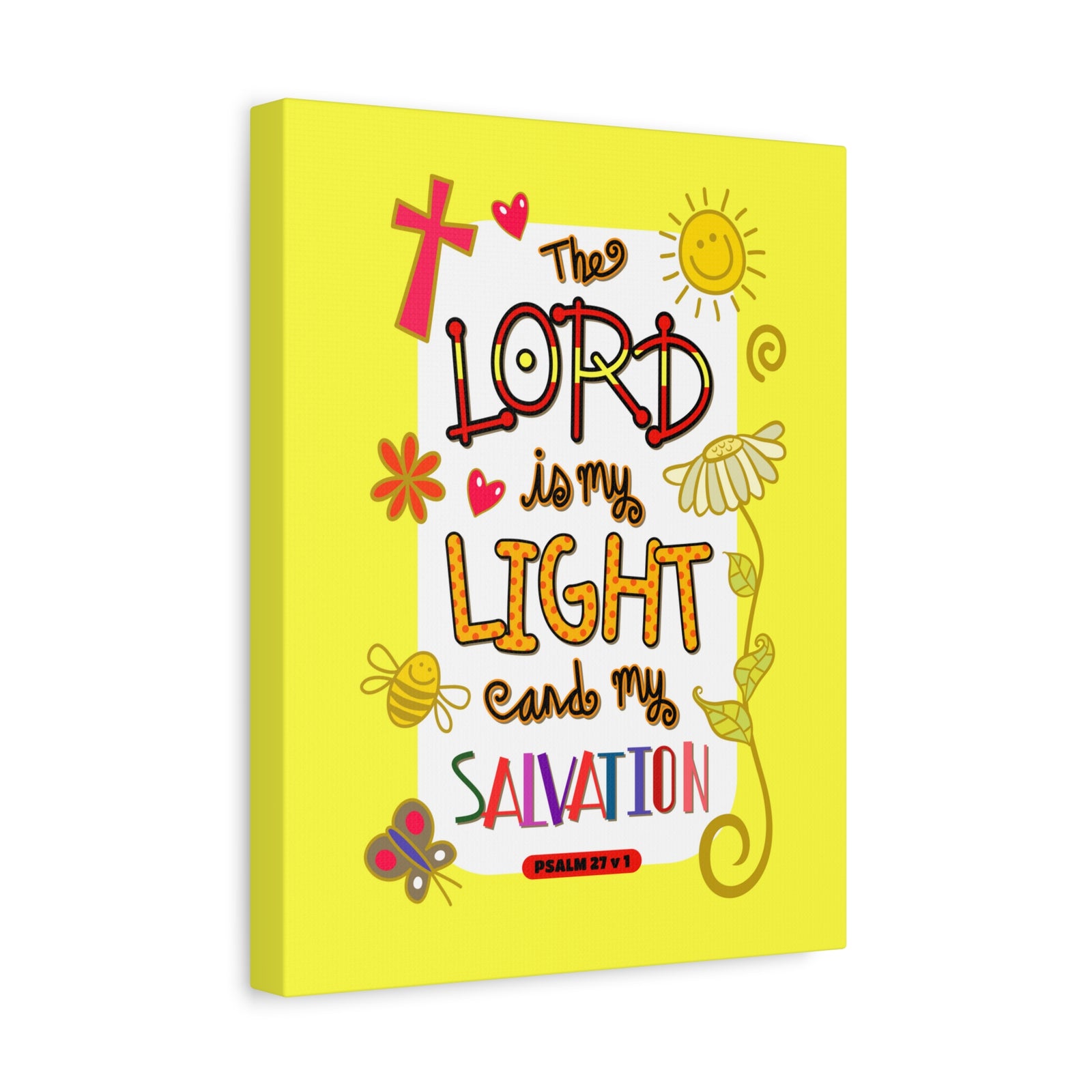 Scripture Walls Lord Is My Light Psalm 27:1 Bible Verse Canvas Christian Wall Art Ready to Hang-Express Your Love Gifts