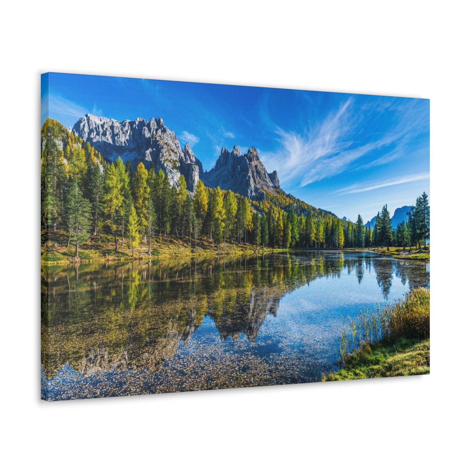 Valley Mountain Lake Nature Wilderness Photography Canvas Wall Art for Home Decor Ready-to-Hang-Express Your Love Gifts