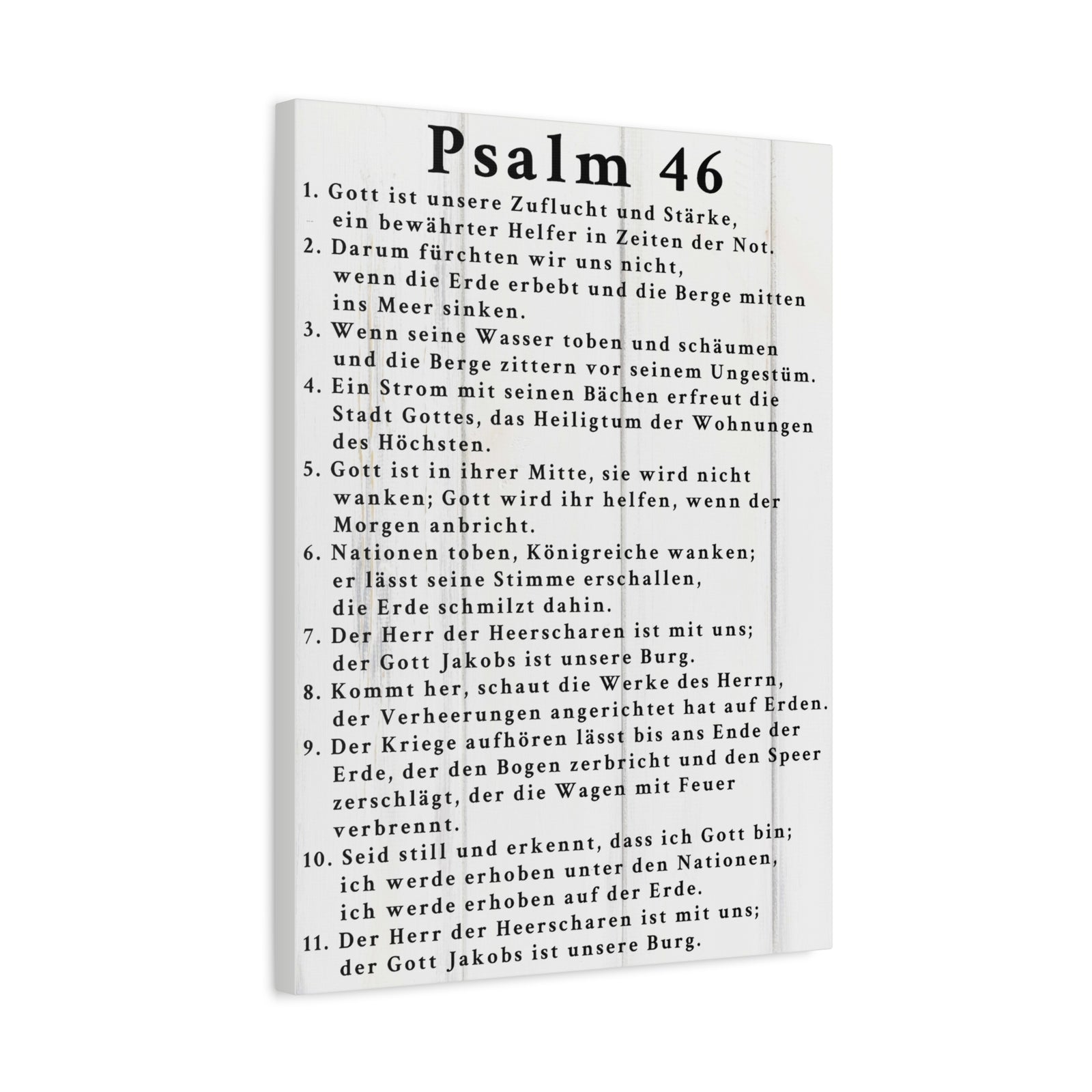 Scripture Walls Psalm 46 German White Bible Verse Canvas Christian Wall Art Ready to Hang Unframed-Express Your Love Gifts