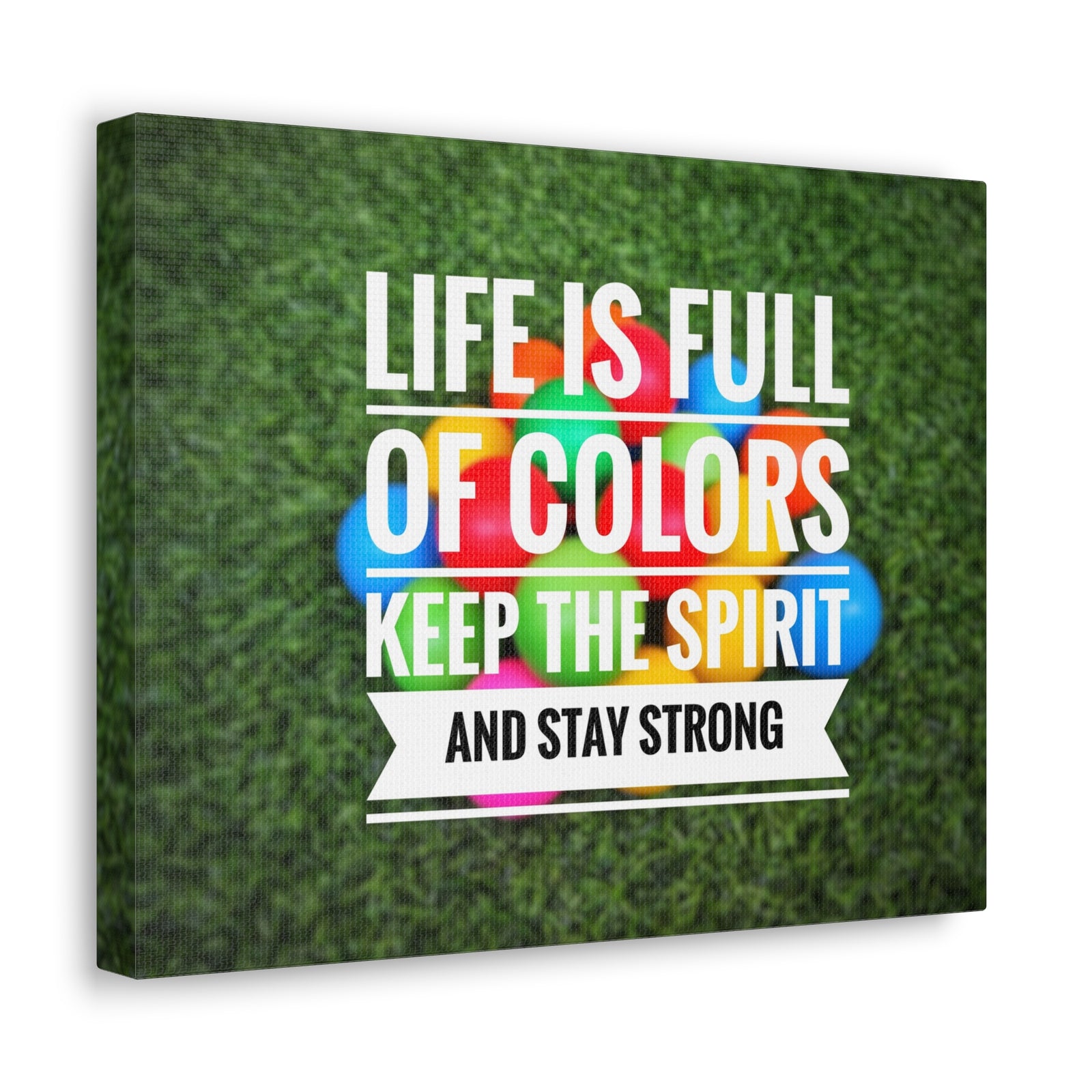 Inspirational Quote Canvas Life Is Full Of Colors Motivational Print Ready to Hang Artwork-Express Your Love Gifts