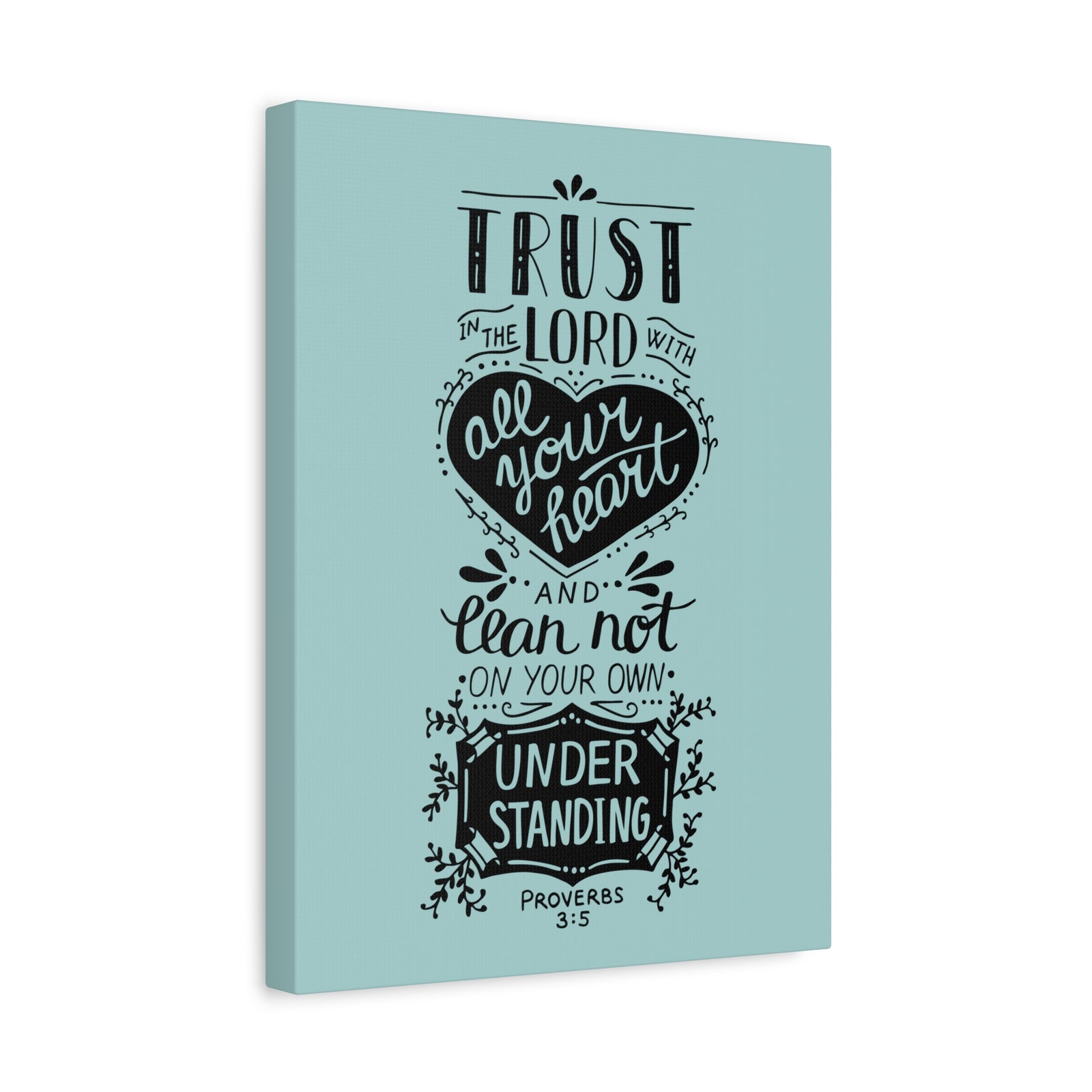 Scripture Canvas Trust In The Lord Proverbs 3:5 Christian Wall Art Bible Verse Print Ready To Hang-Express Your Love Gifts