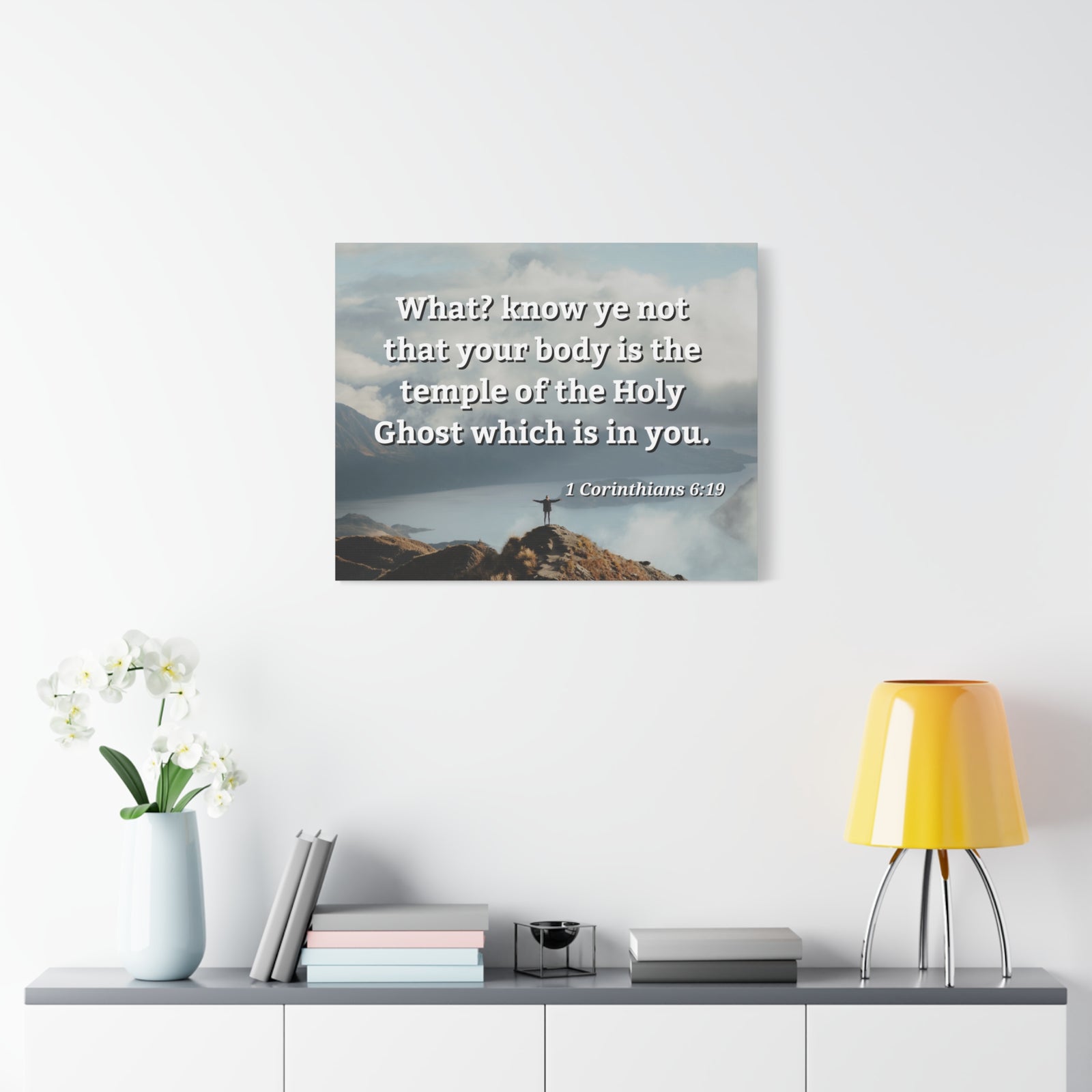 Scripture Walls Holy Ghost 1 Corinthians 6:19 Bible Verse Canvas Christian Wall Art Ready to Hang-Express Your Love Gifts