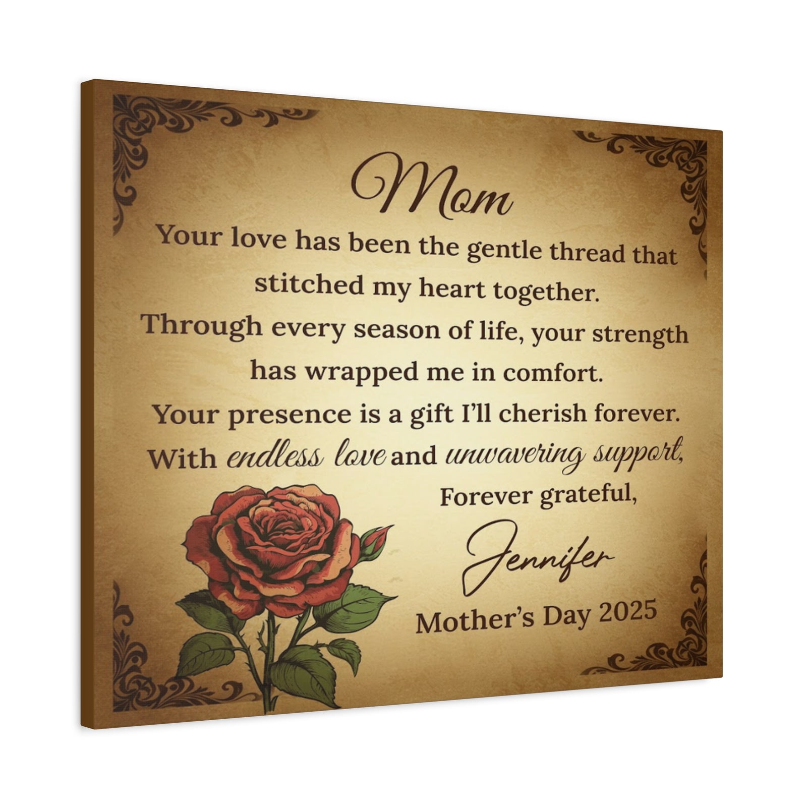 Personalized To Mom Forever Thankful for Your Love Custom Canvas Wall Art-Express Your Love Gifts