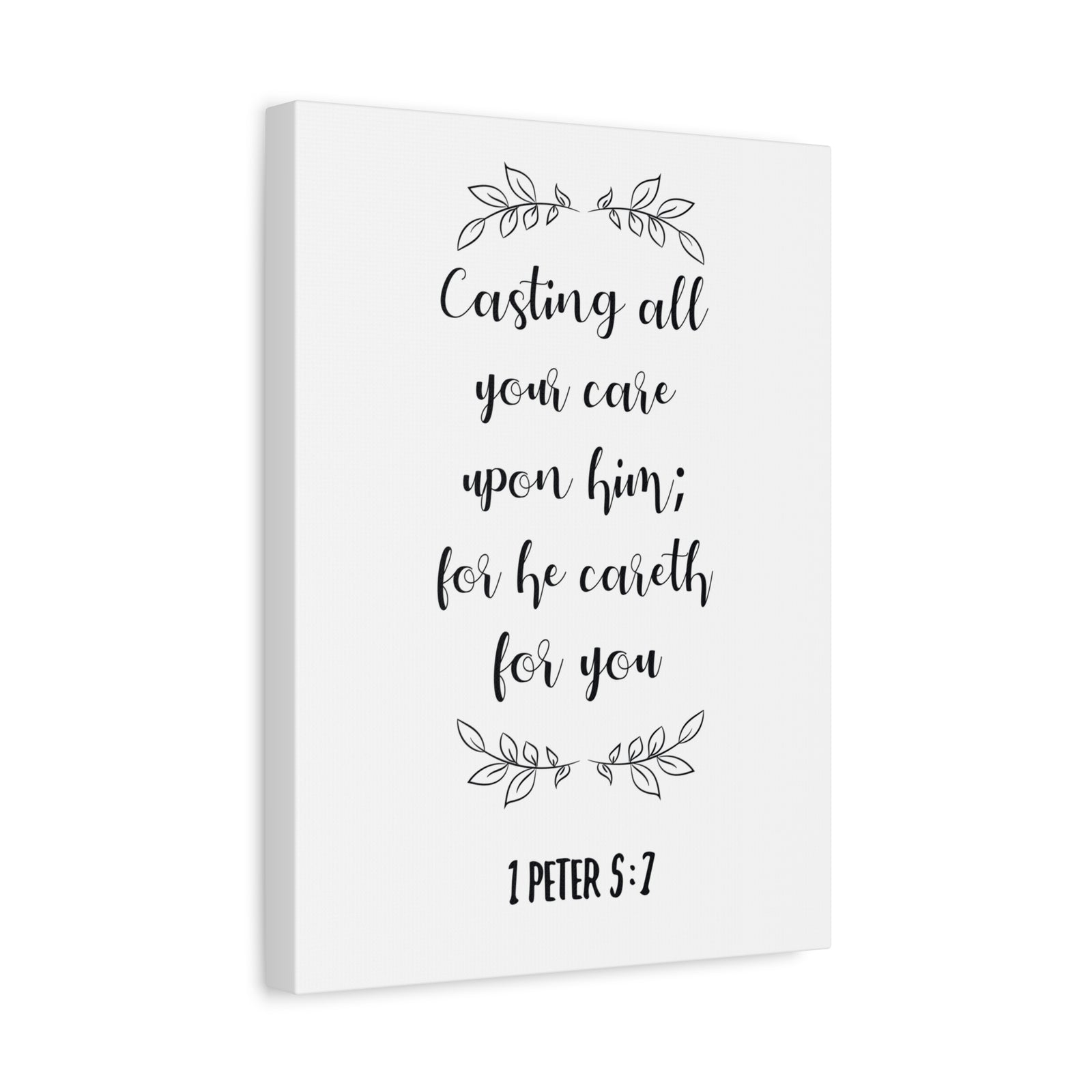 Scripture Canvas Casting All Your Care 1 Peter 5:7 Christian Wall Art Bible Verse Print Ready To Hang-Express Your Love Gifts