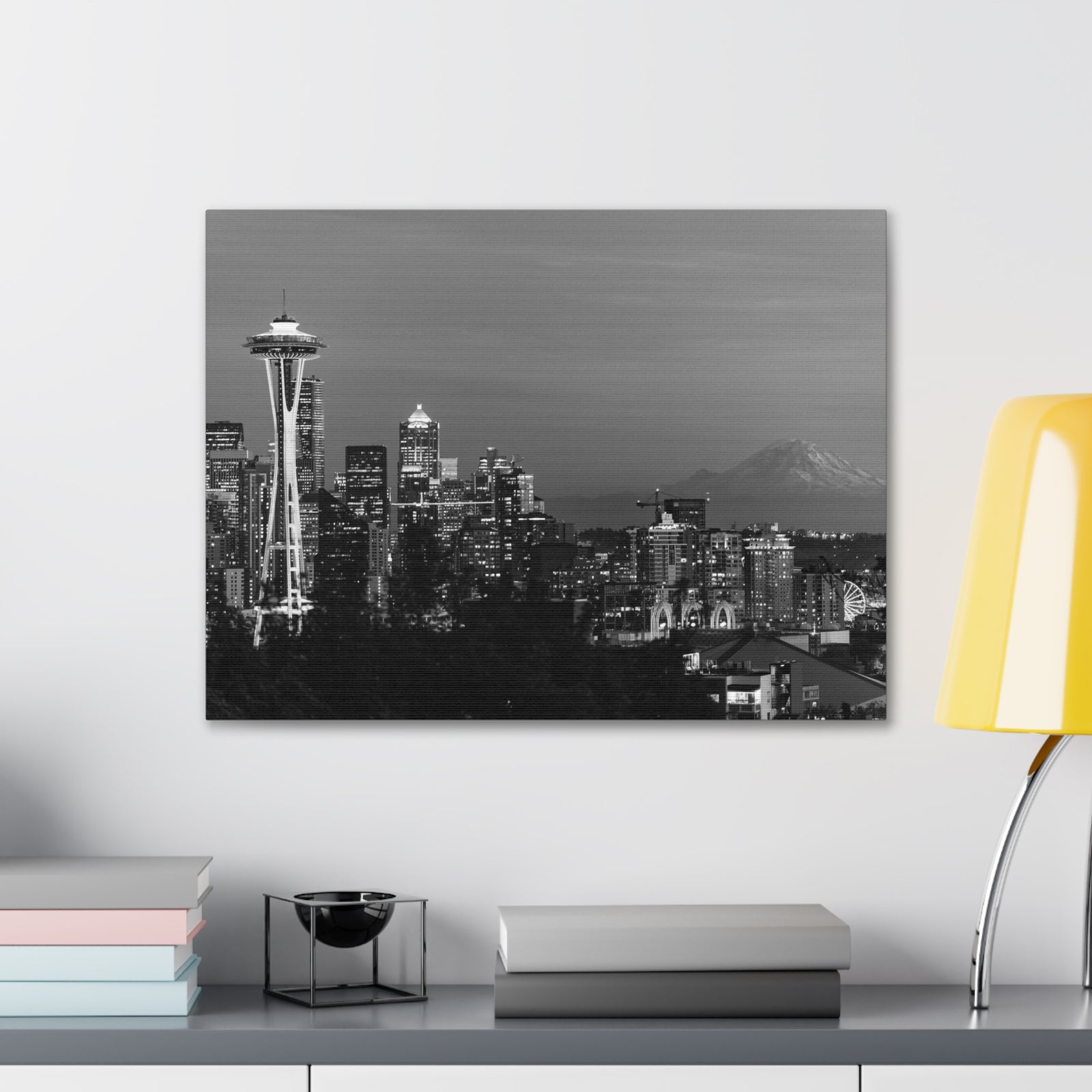 Seattle Black And White Skyline Canvas Artwork High-Quality Breathtaking Stunning Cityscape for Home Decor Ready to Hang-Express Your Love Gifts