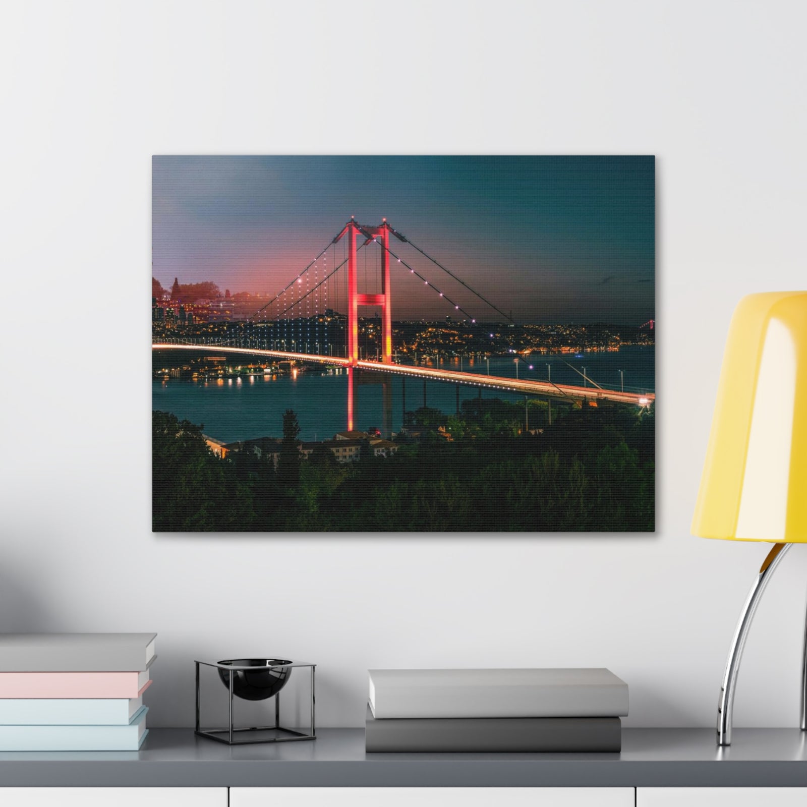 Istanbul Night Skyline Canvas Artwork High-Quality Breathtaking Stunning Cityscape for Home Decor Ready to Hang-Express Your Love Gifts