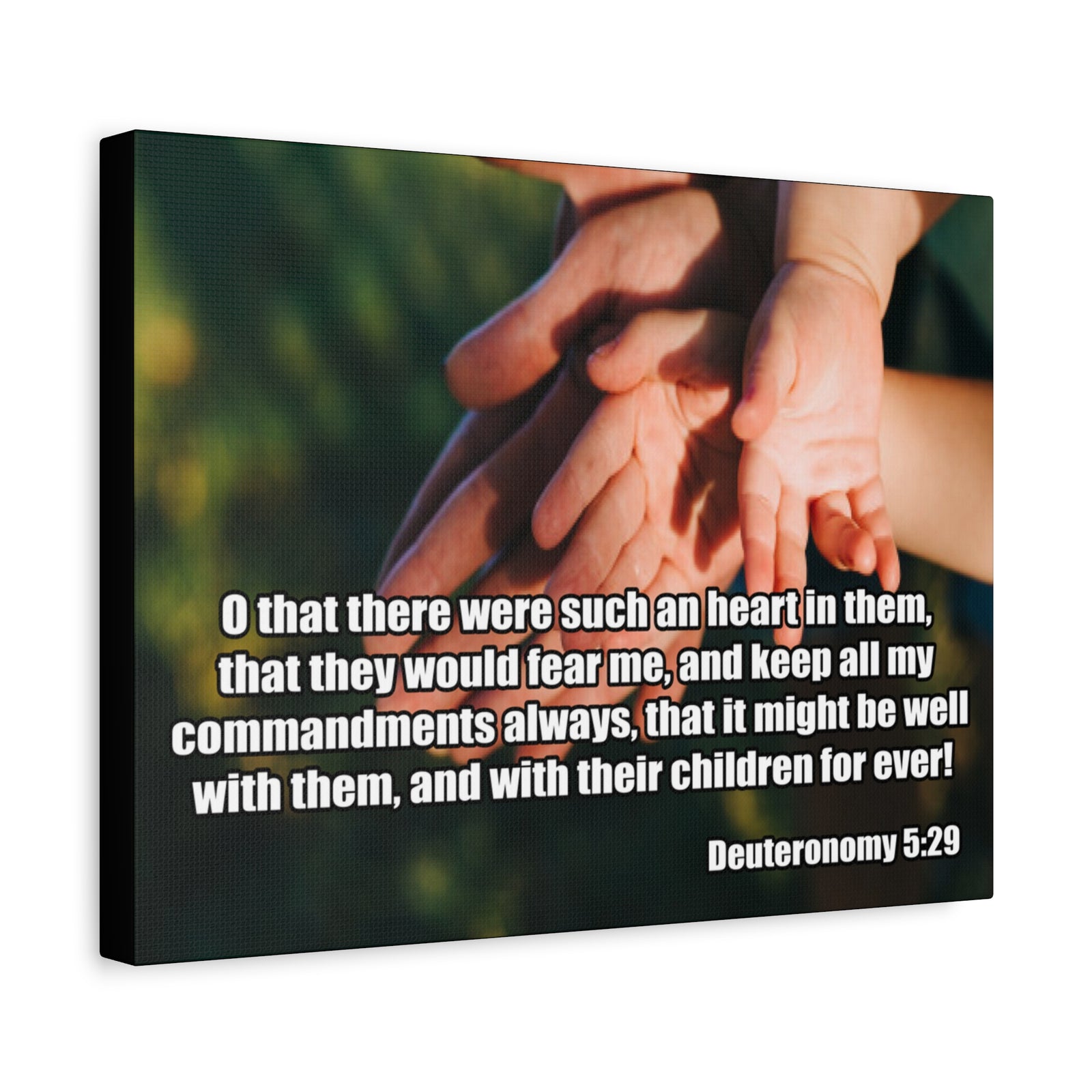 Bible Verse Canvas Keep All My Commandments Deuteronomy 5:29 Christian Home Décor Wall Art Scripture Ready to Hang Faith Print-Express Your Love Gifts
