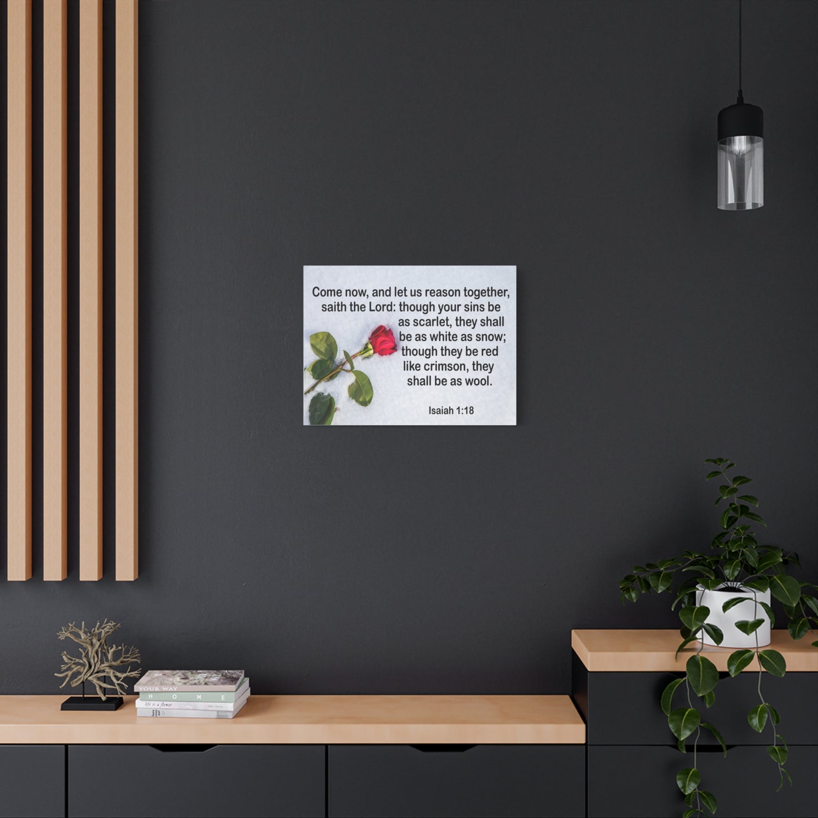 Bible Verse Canvas Come Now Isaiah 1:18 Christian Home Décor Wall Art Scripture Ready to Hang Faith Print-Express Your Love Gifts