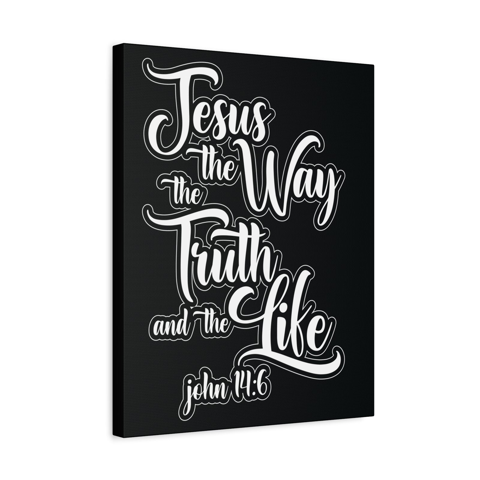 Scripture Walls Jesus The Way The Truth And The Life John 14:6 Black and White Bible Verse Canvas Christian Wall Art Ready To Hang-Express Your Love Gifts