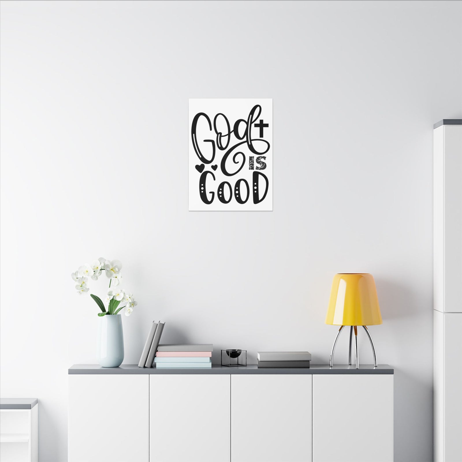 Scripture Canvas God Is Good Psalm 34:8 Christian Wall Art Print Ready to Hang-Express Your Love Gifts