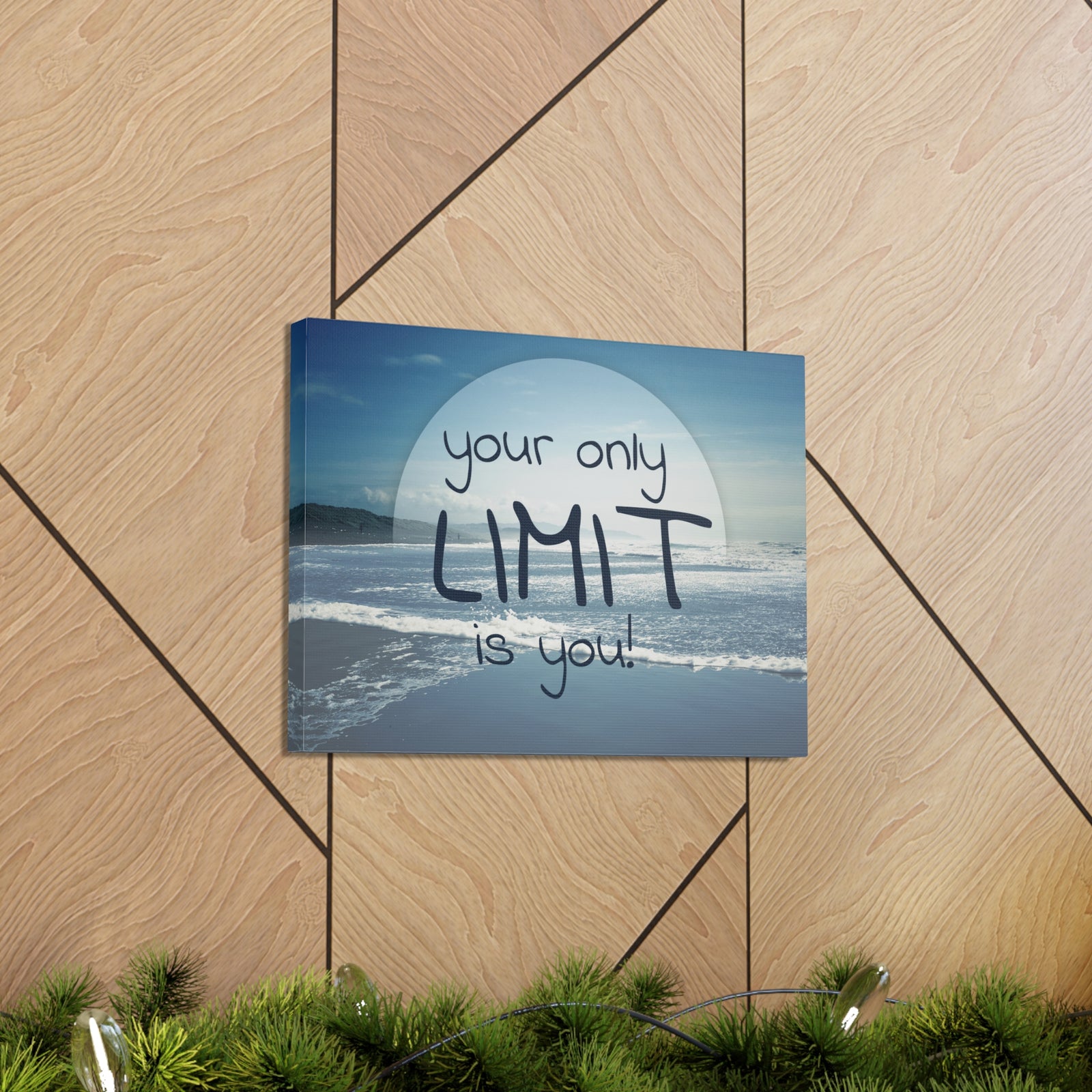 Inspirational Quote Canvas Your Only Limit Is You Wall Art Motivational Motto Inspiring Prints Artwork Decor Ready to Hang-Express Your Love Gifts