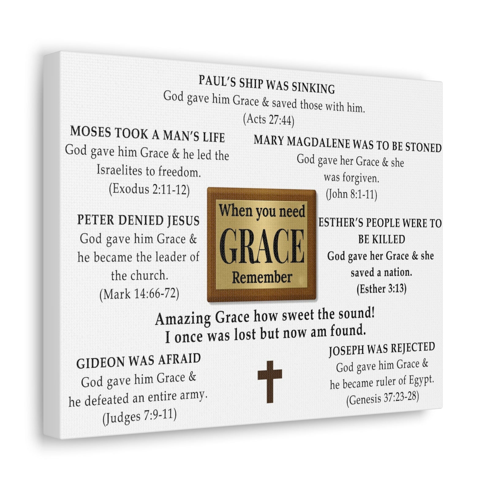 Scripture Walls When You Need GRACE Bible Verse Canvas Christian Wall Art Ready to Hang Unframed-Express Your Love Gifts