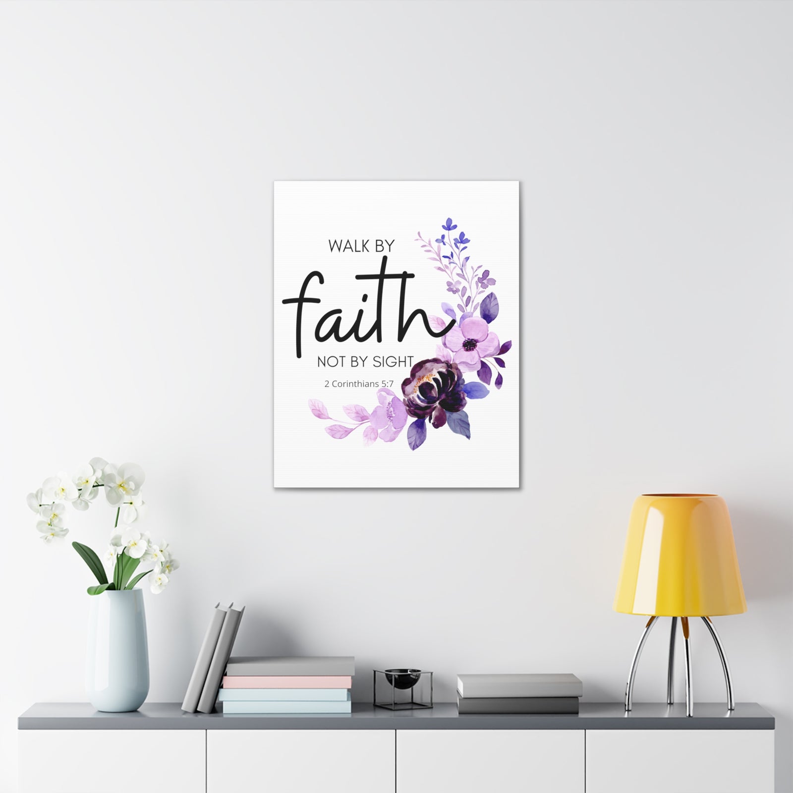 Scripture Walls 2 Corinthians 5:7 Walk by Faith Bible Verse Canvas Christian Wall Art Ready to Hang Unframed-Express Your Love Gifts