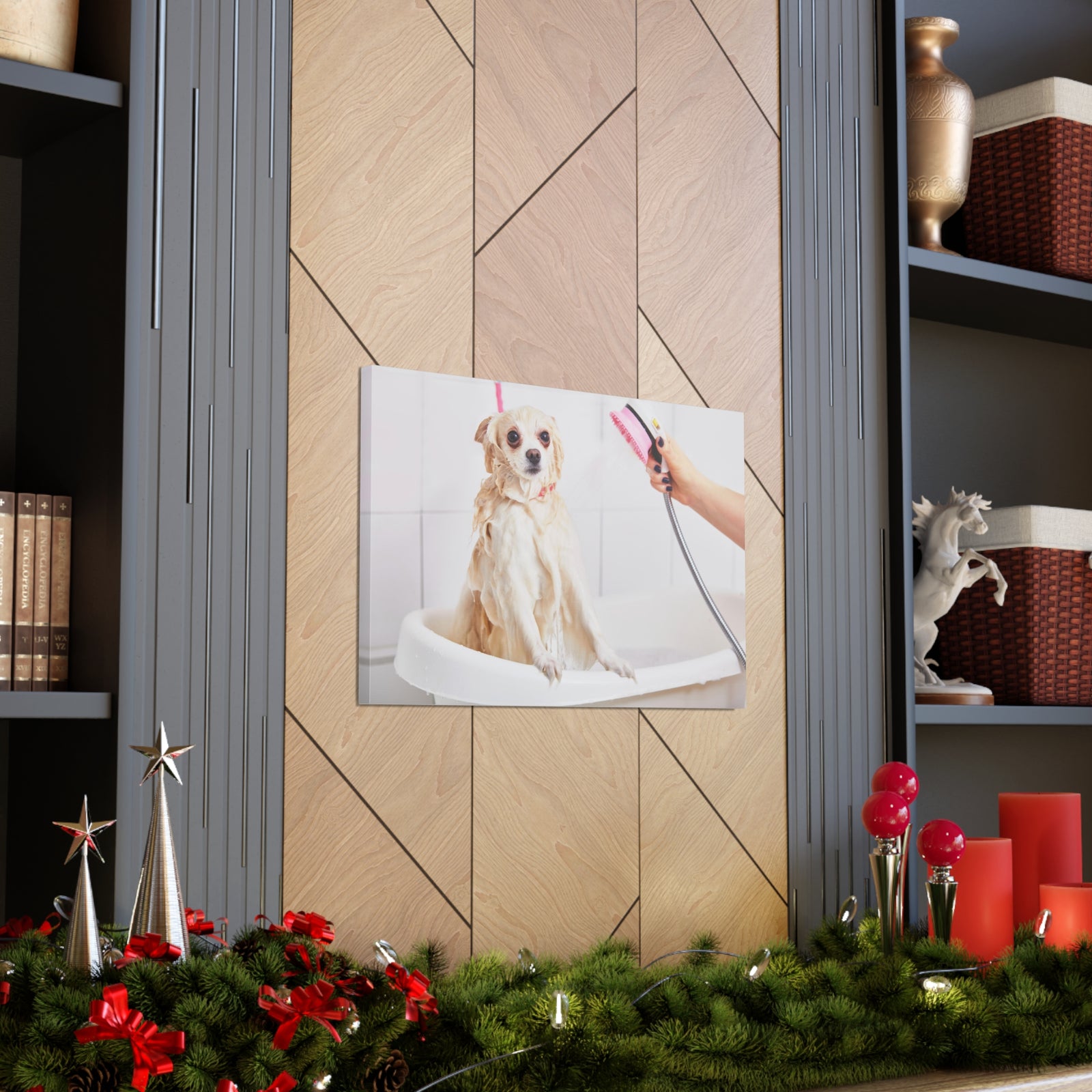 Cute Maltese Bath Canvas Wall Art for Home Decor Ready-to-Hang-Express Your Love Gifts