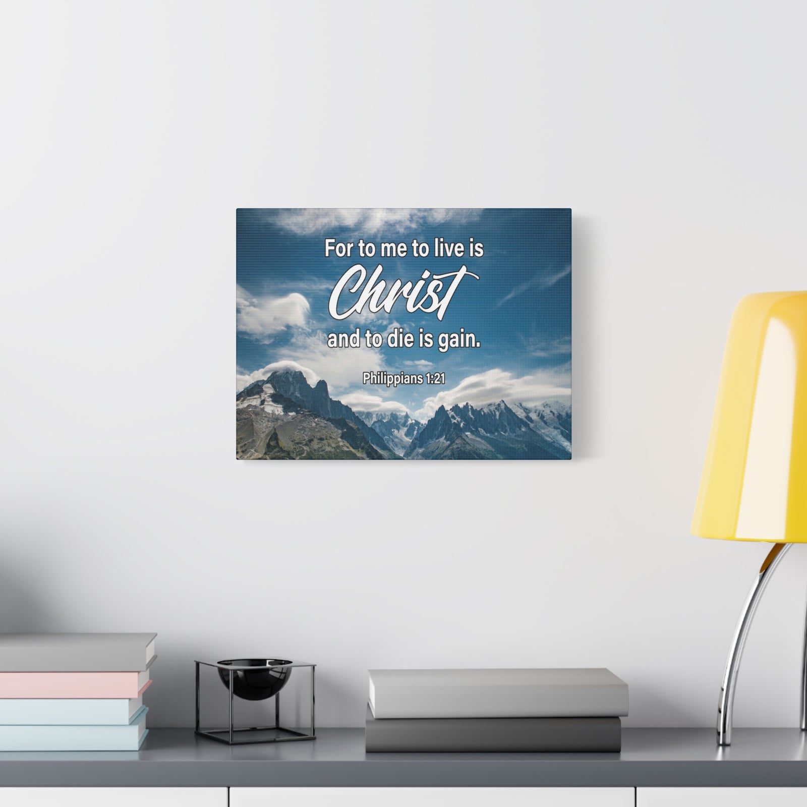Bible Verse Canvas To Live is Christ Philippians 1:21 Wall Art Christian Home Decor-Express Your Love Gifts