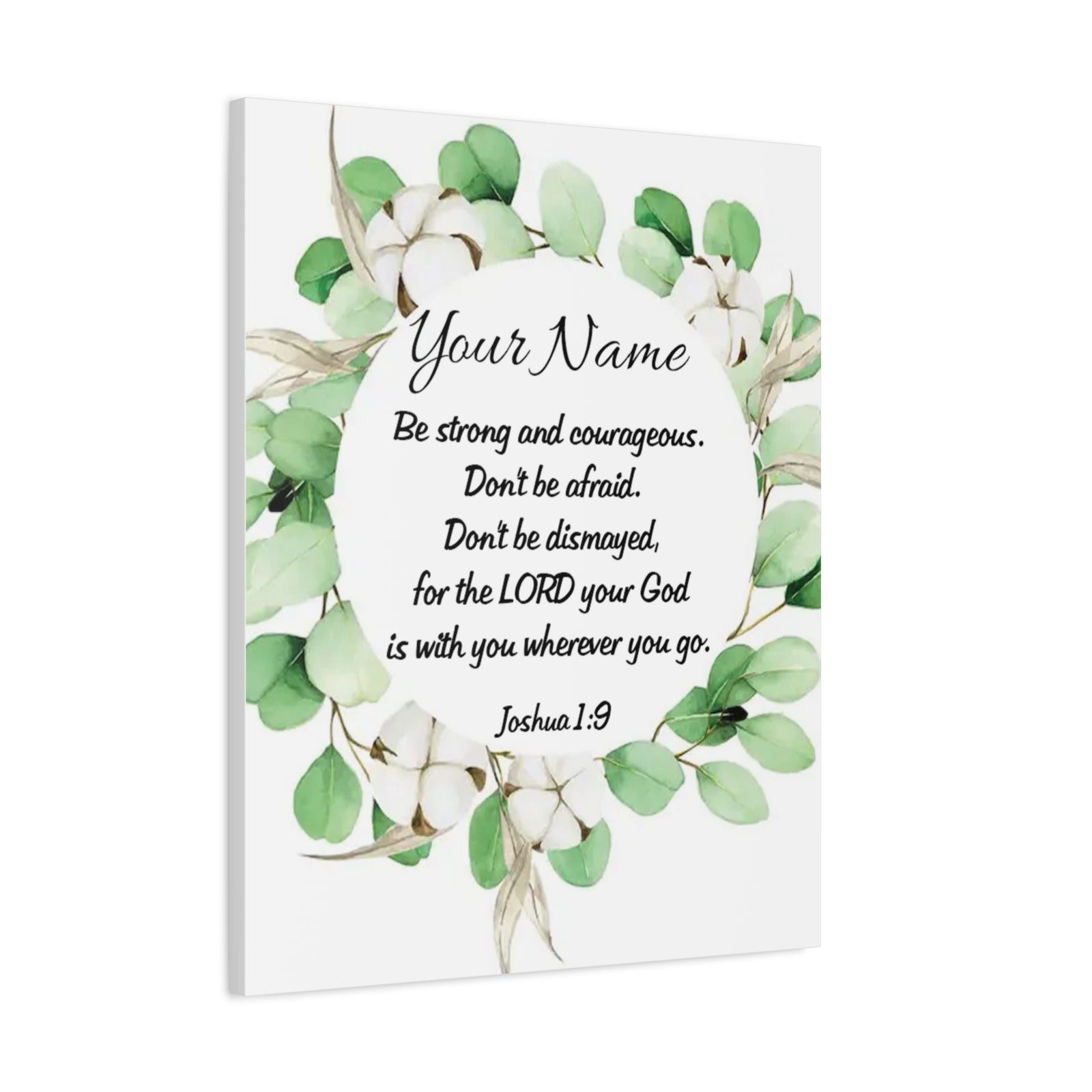 Scripture Walls Personalized Joshua 1:9 Bible Chapter Canvas Christian Wall Art Ready to Hang-Express Your Love Gifts