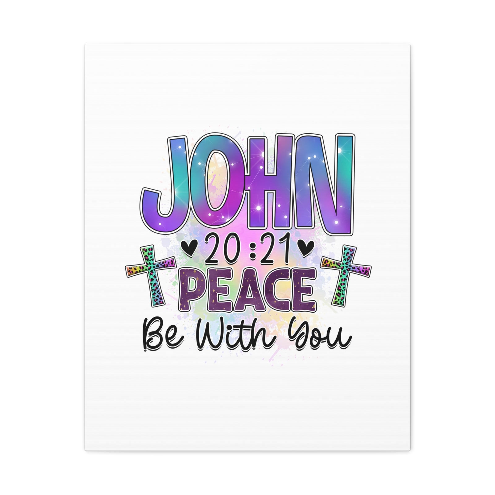 Scripture Walls John 20:21 Peace Be With You Bible Verse Canvas Christian Wall Art Ready to Hang Unframed-Express Your Love Gifts