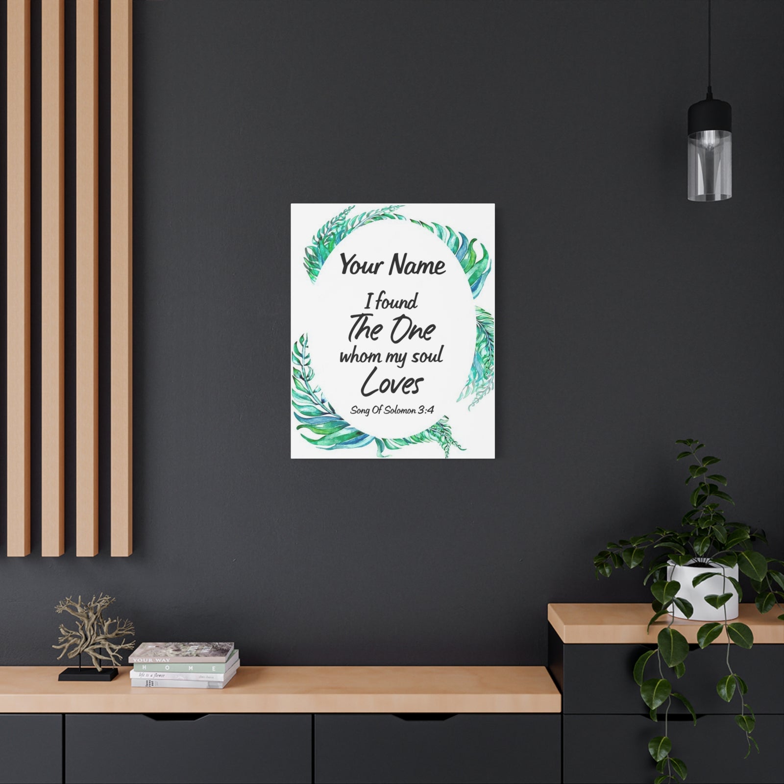Personalized Soulmate Song Of Solomon 3:4 Bible Chapter Canvas Christian Wall Art Ready to Hang-Express Your Love Gifts
