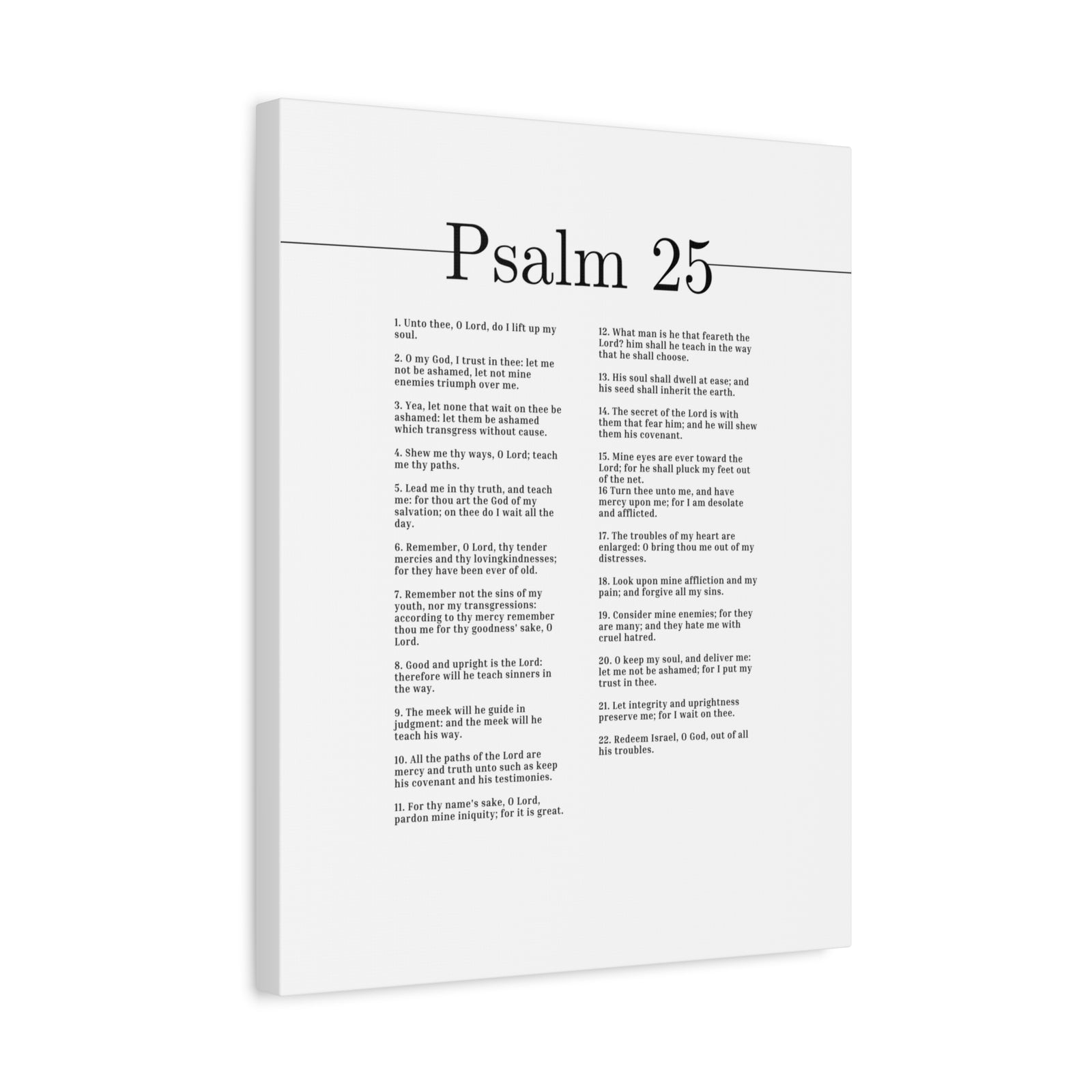 Scripture Canvas O Lord, Teach Me Thy Paths Psalm 25 Christian Wall Art Bible Verse Print Ready to Hang-Express Your Love Gifts