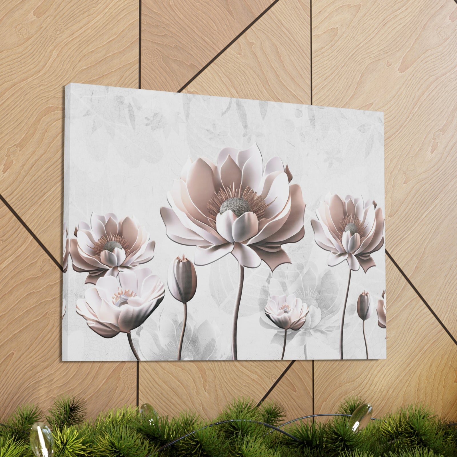 Simple Floral Painting 3D Flower Canvas Wall Art for Home Decor Ready-to-Hang-Express Your Love Gifts