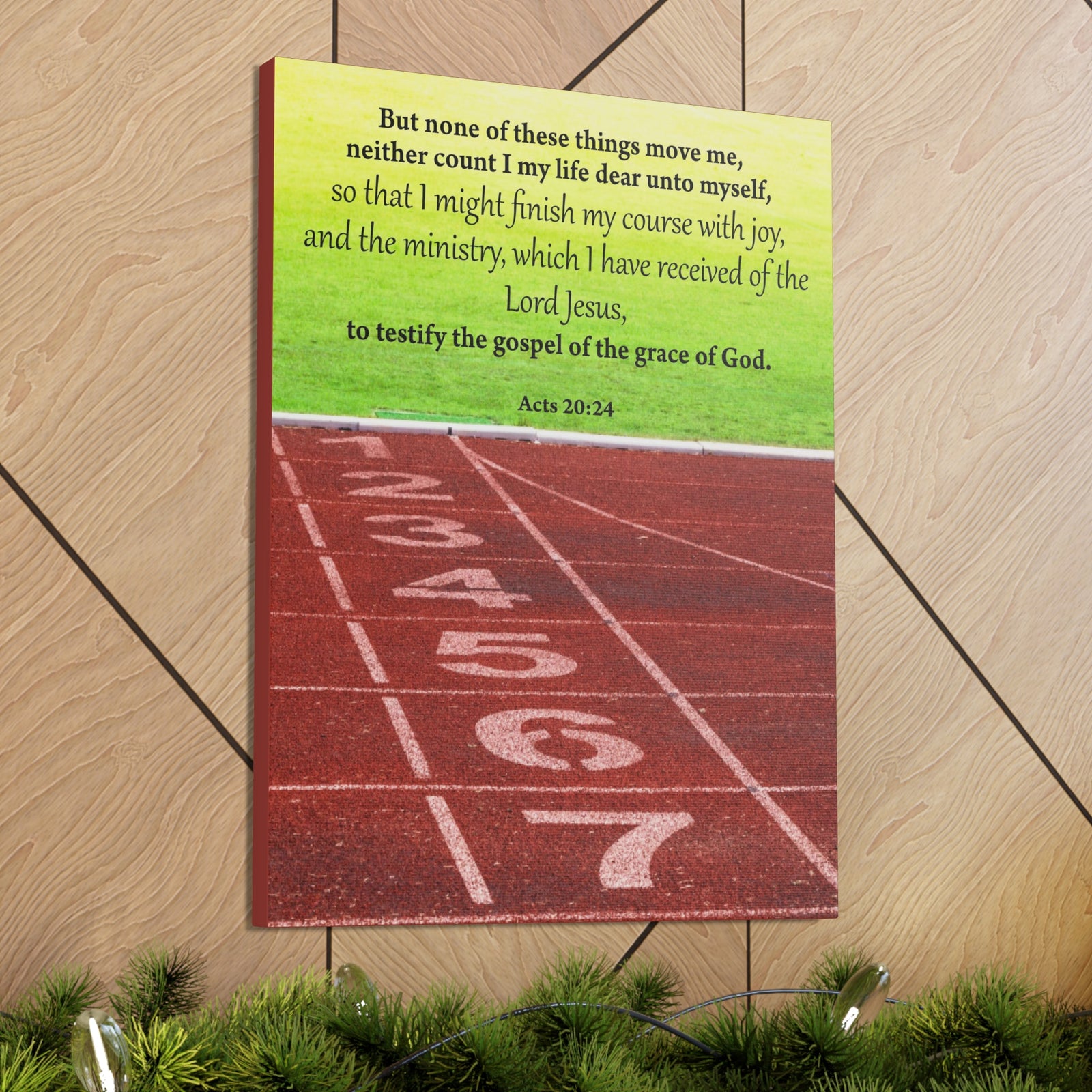 Bible Verse Canvas Testify the Gospel Acts 20:24 Christian Home Decor Scripture Art-Express Your Love Gifts