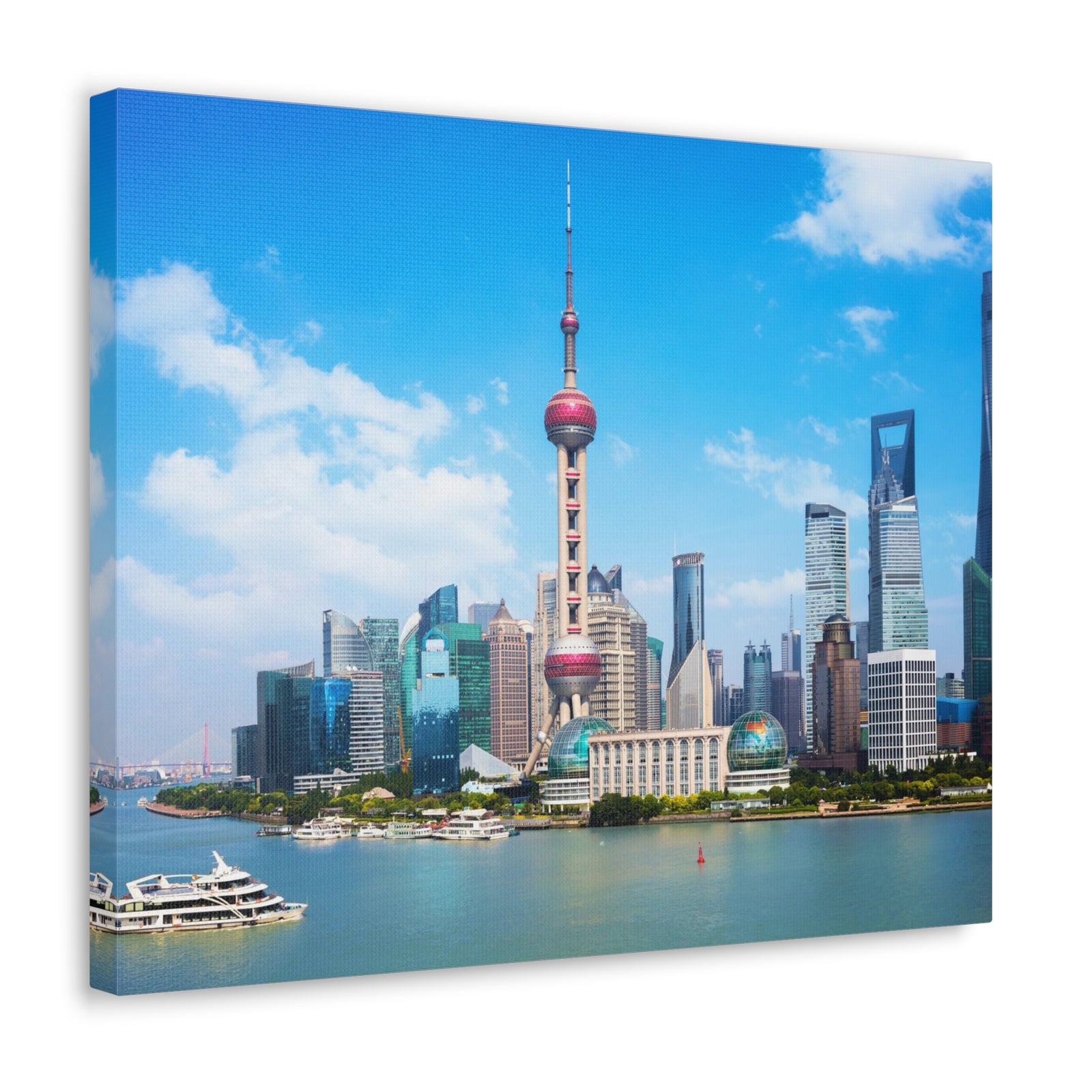 Shanghai Daytime Skyline Canvas Artwork High-Quality Breathtaking Stunning Cityscape for Home Decor Ready to Hang-Express Your Love Gifts