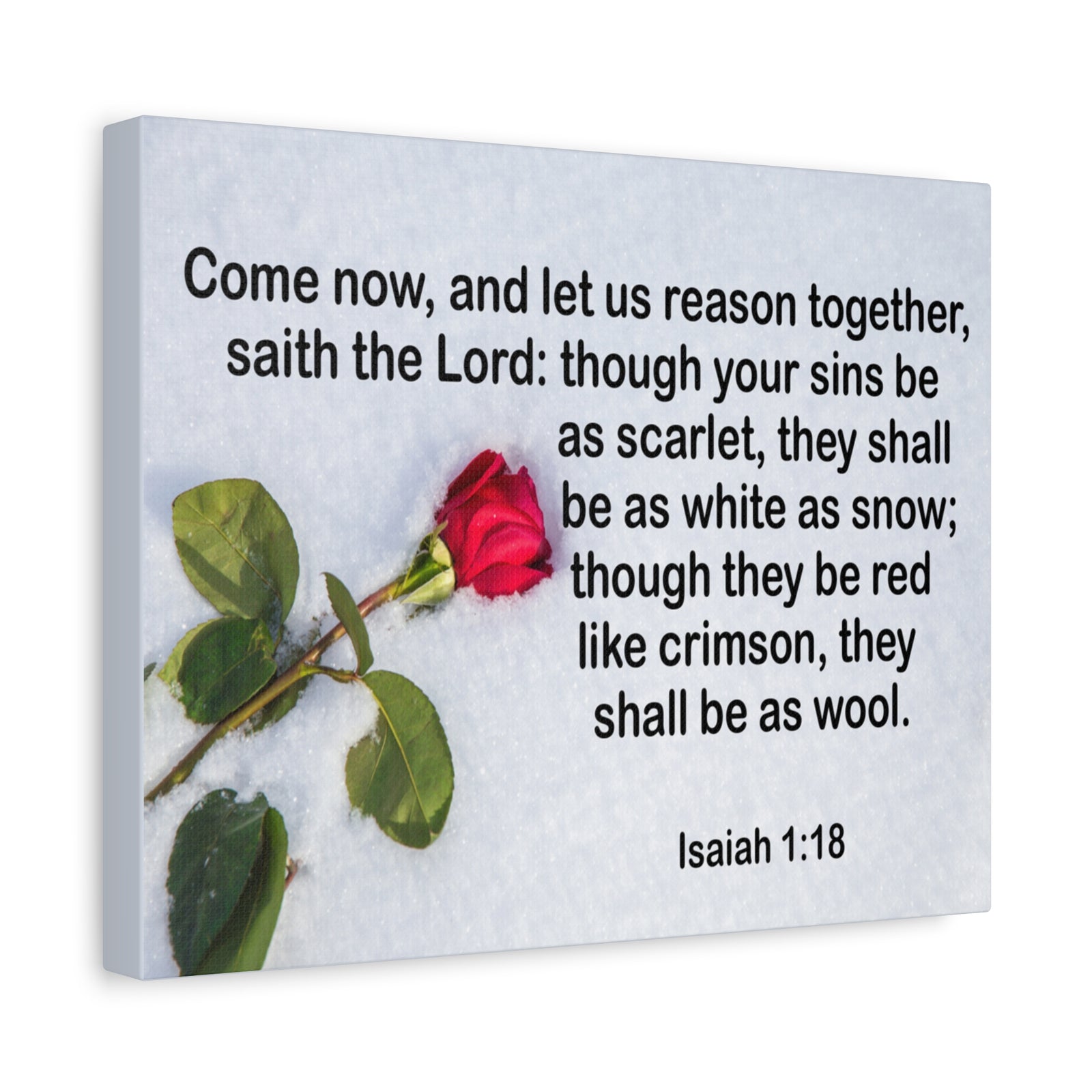 Bible Verse Canvas Come Now Isaiah 1:18 Christian Home Décor Wall Art Scripture Ready to Hang Faith Print-Express Your Love Gifts