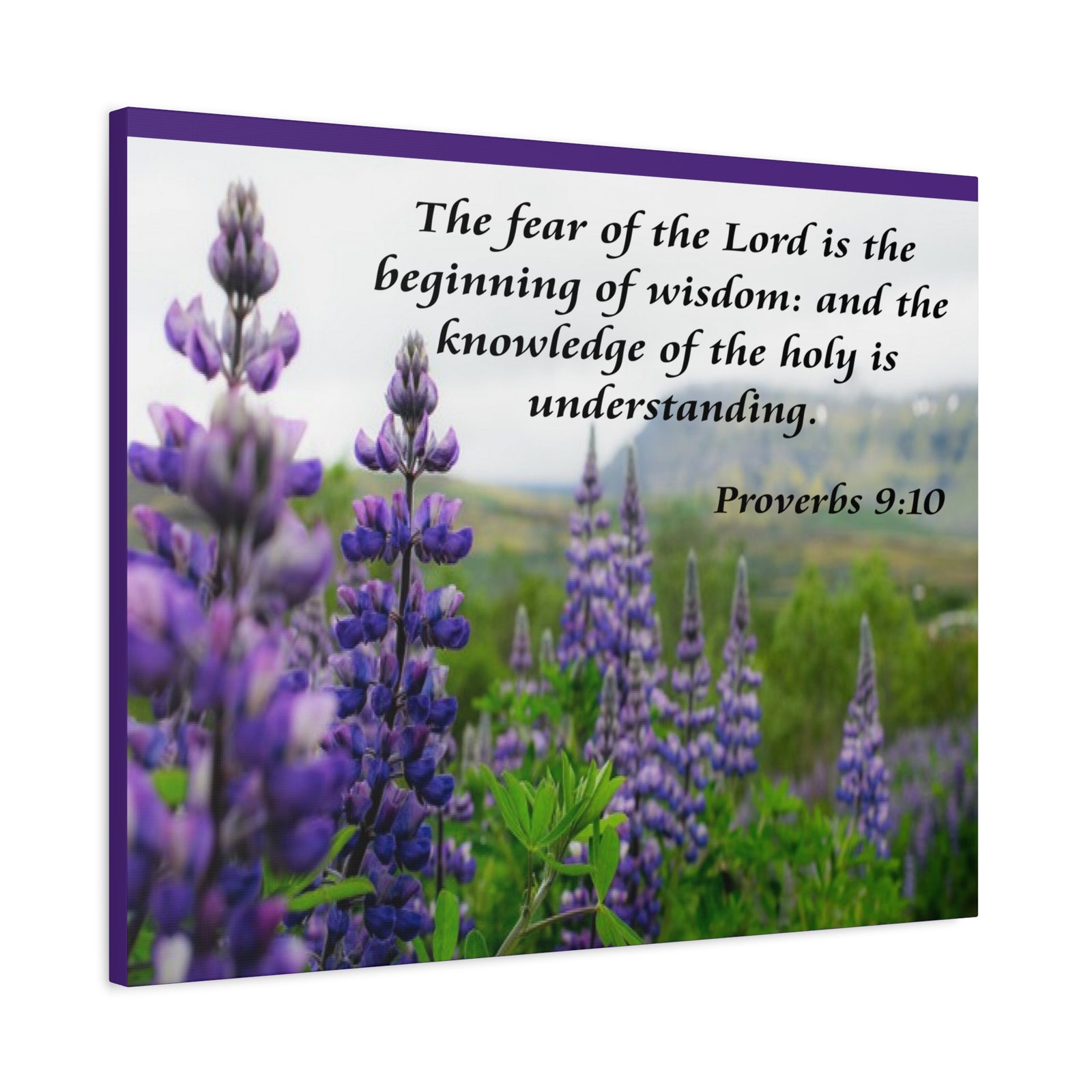 Bible Verse Canvas The Fear of The Lord Proverbs 9:10 Christian Home Décor Wall Art Scripture Ready to Hang Faith Print-Express Your Love Gifts