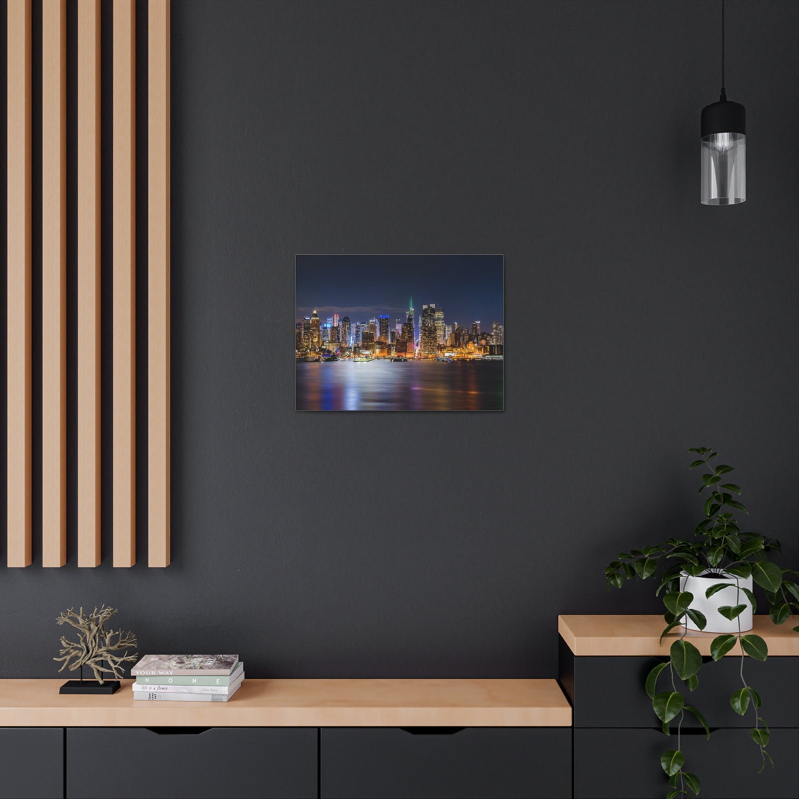 New York Night Skyline Canvas Artwork High-Quality Breathtaking Stunning Cityscape for Home Decor Ready to Hang-Express Your Love Gifts